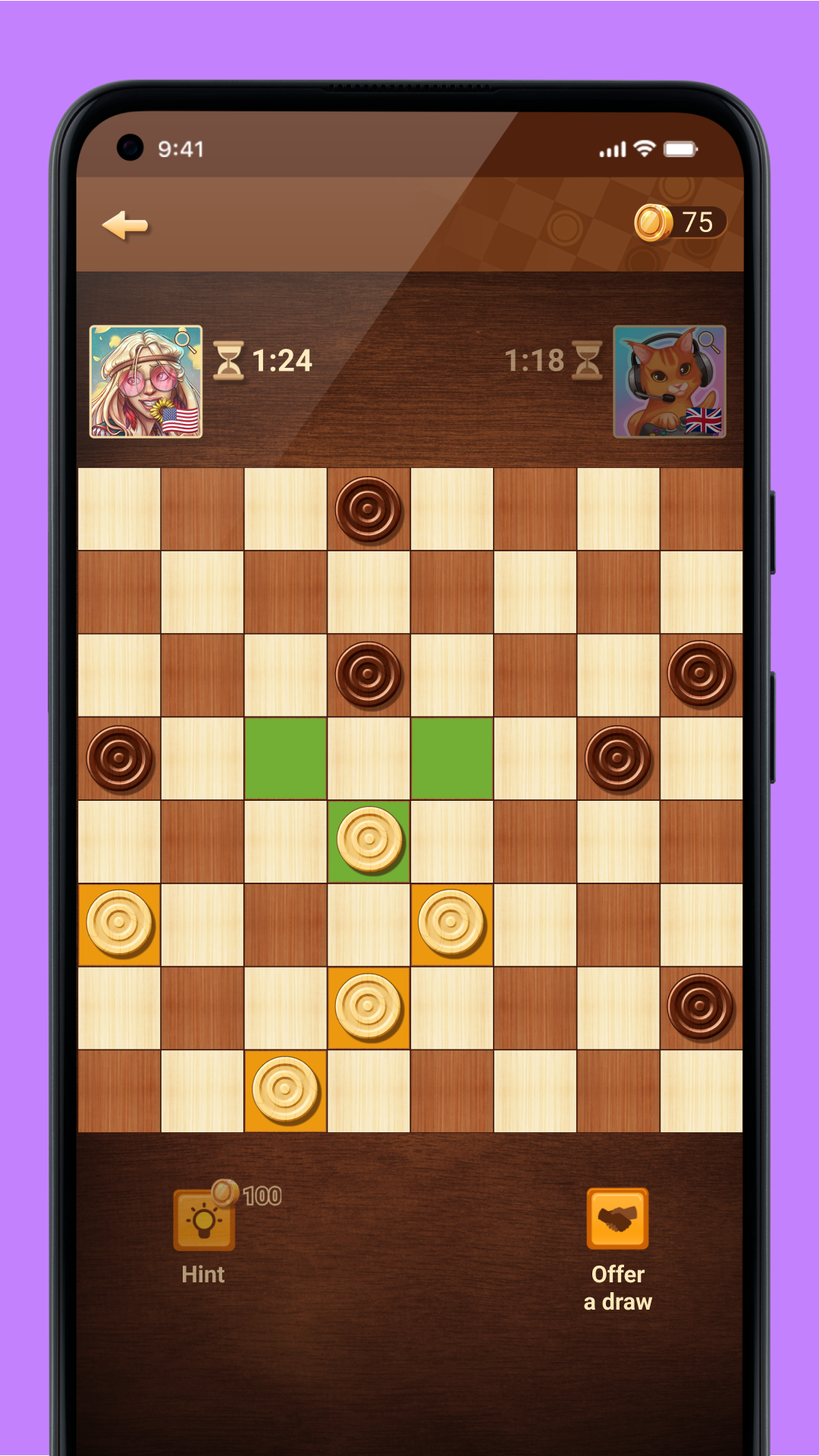اسکرین شات 2 بازی Checkers Online