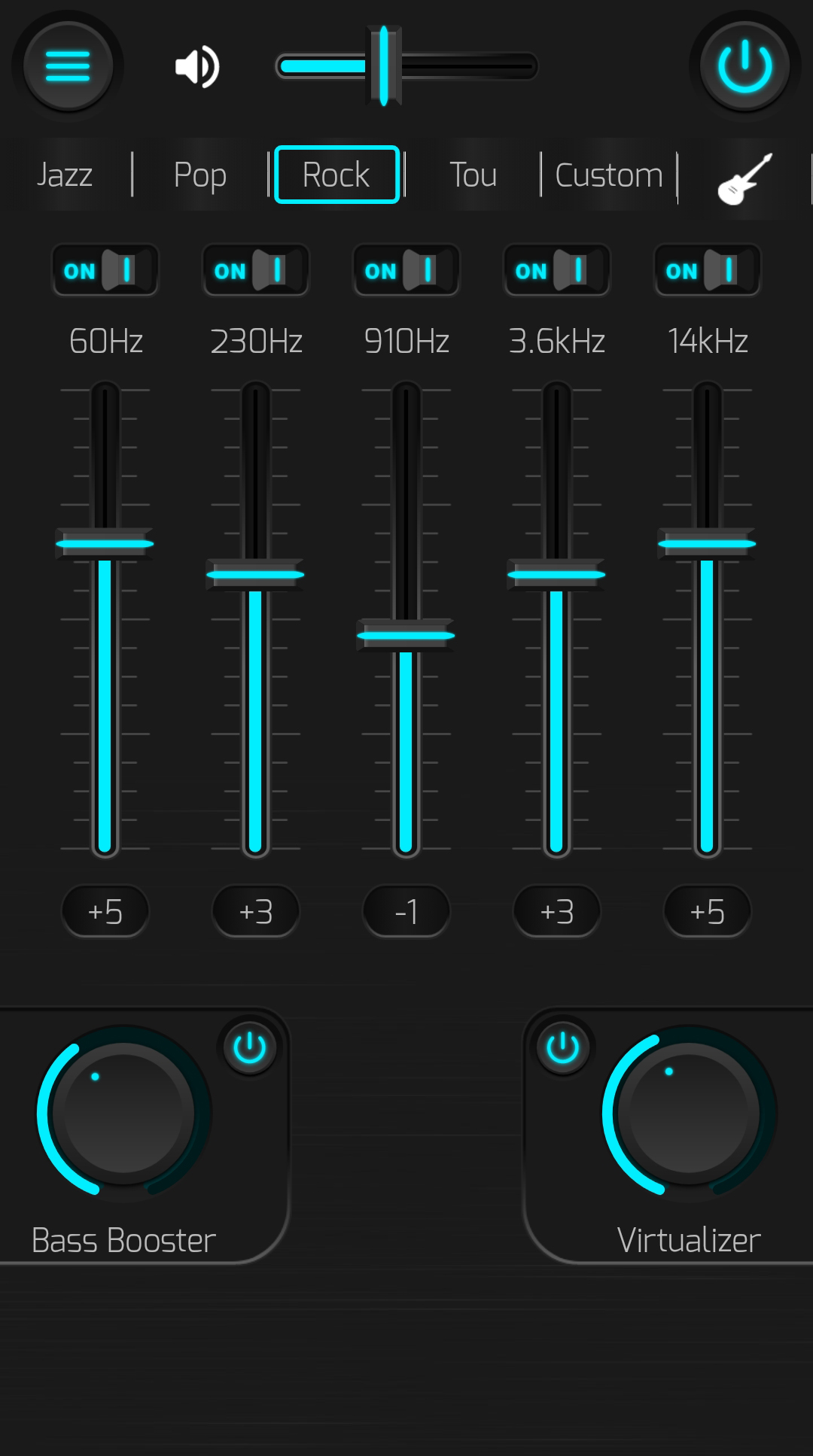 اسکرین شات 1 برنامه Equalizer & Bass Booster