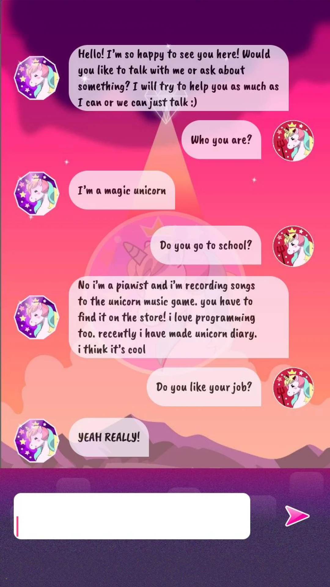 اسکرین شات 7 برنامه Talking Unicorn - Virtual Chat