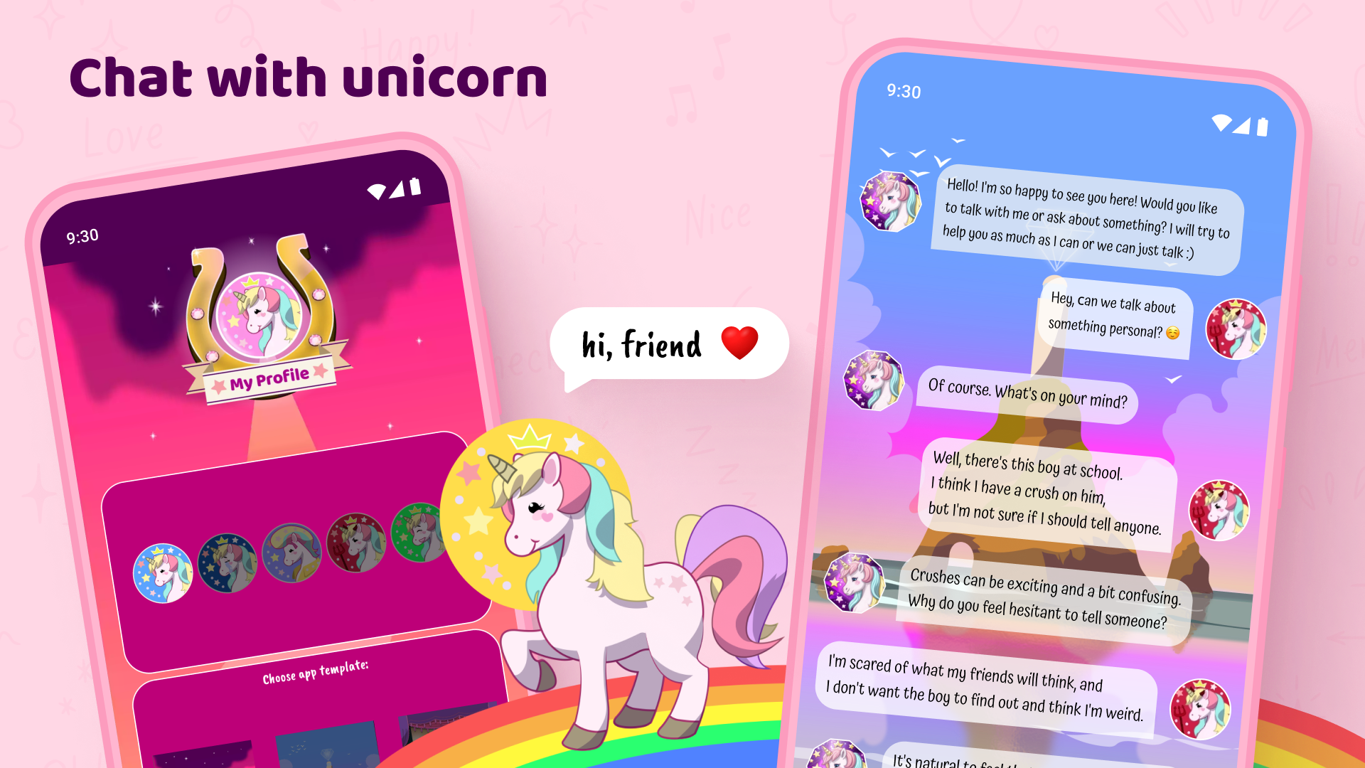 اسکرین شات 8 برنامه Talking Unicorn - Virtual Chat