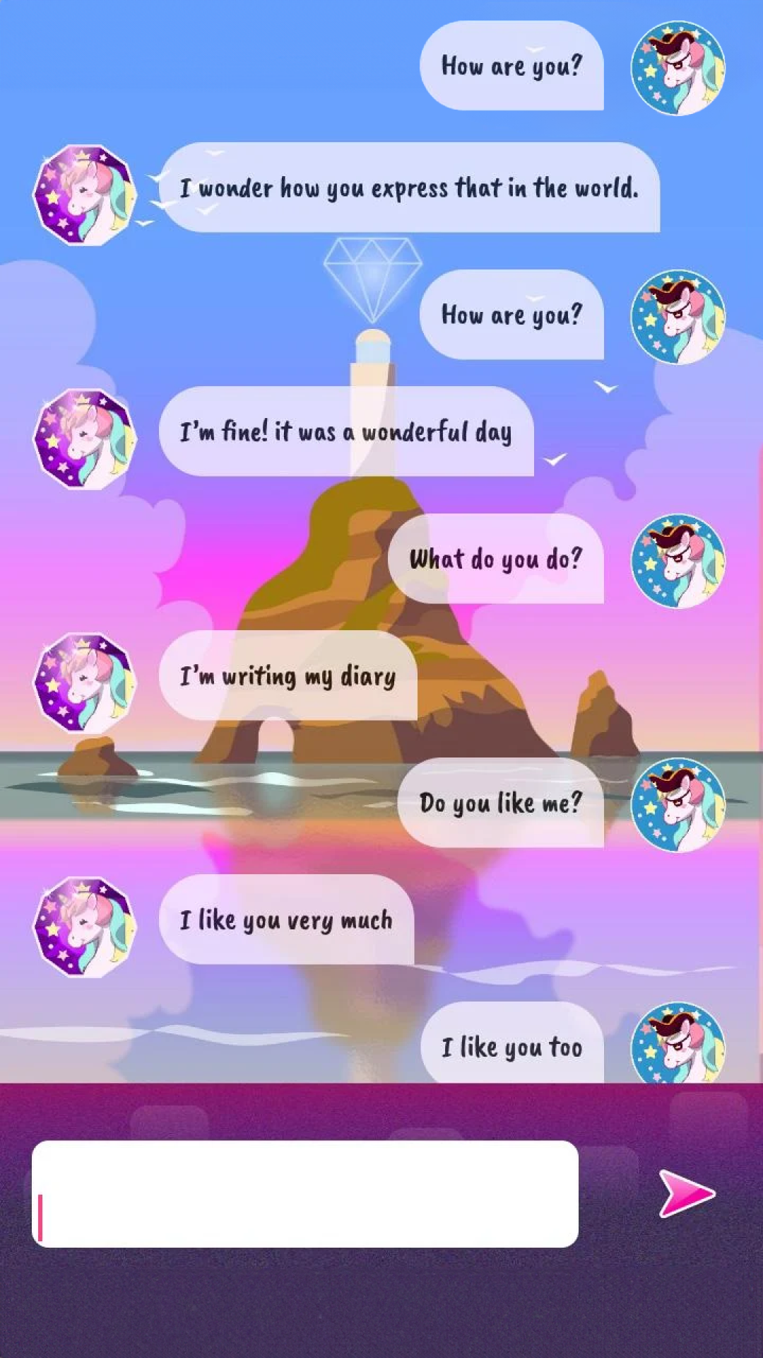 اسکرین شات 2 برنامه Talking Unicorn - Virtual Chat