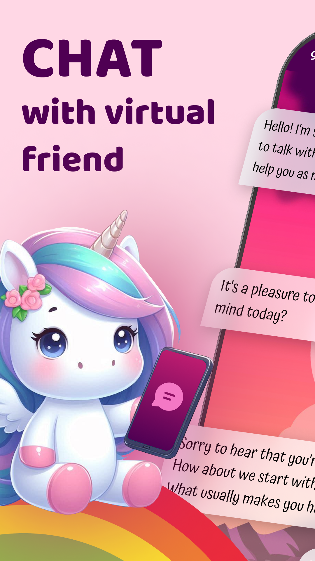 اسکرین شات 1 برنامه Talking Unicorn - Virtual Chat