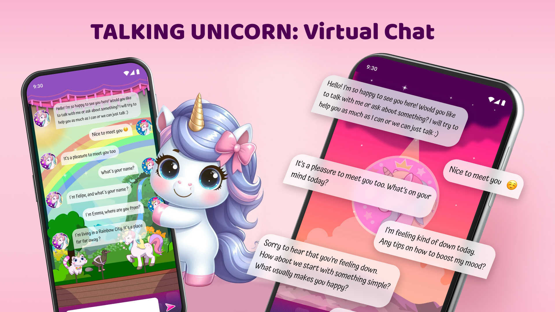 اسکرین شات 7 برنامه Talking Unicorn - Virtual Chat