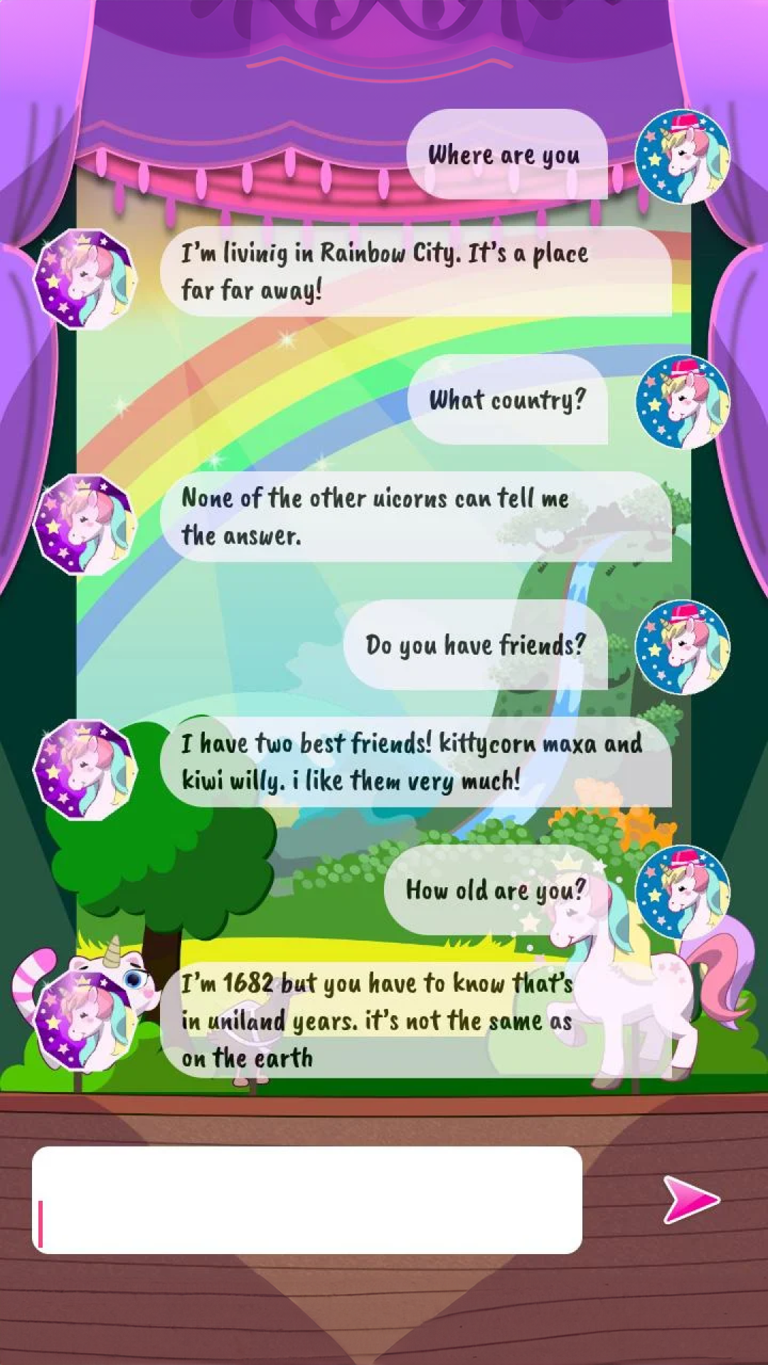 اسکرین شات 3 برنامه Talking Unicorn - Virtual Chat