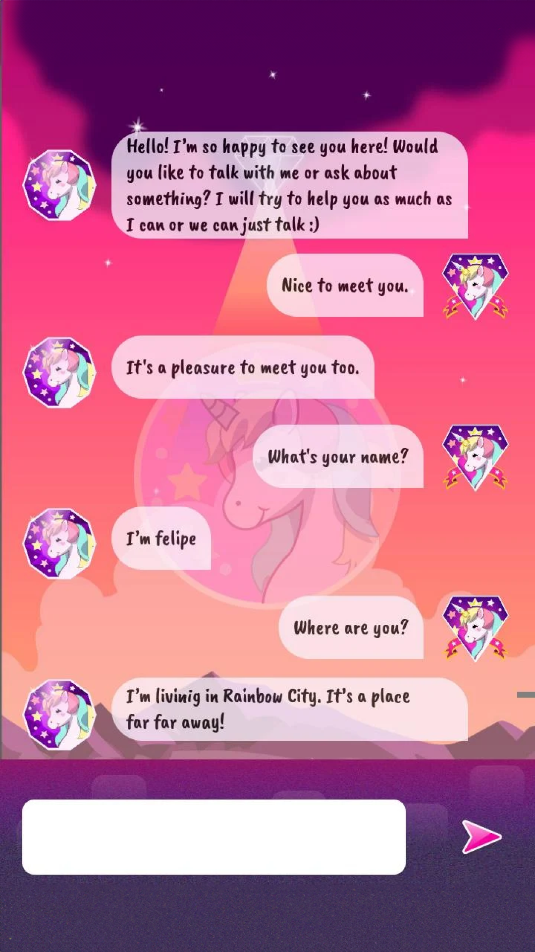 اسکرین شات 1 برنامه Talking Unicorn - Virtual Chat