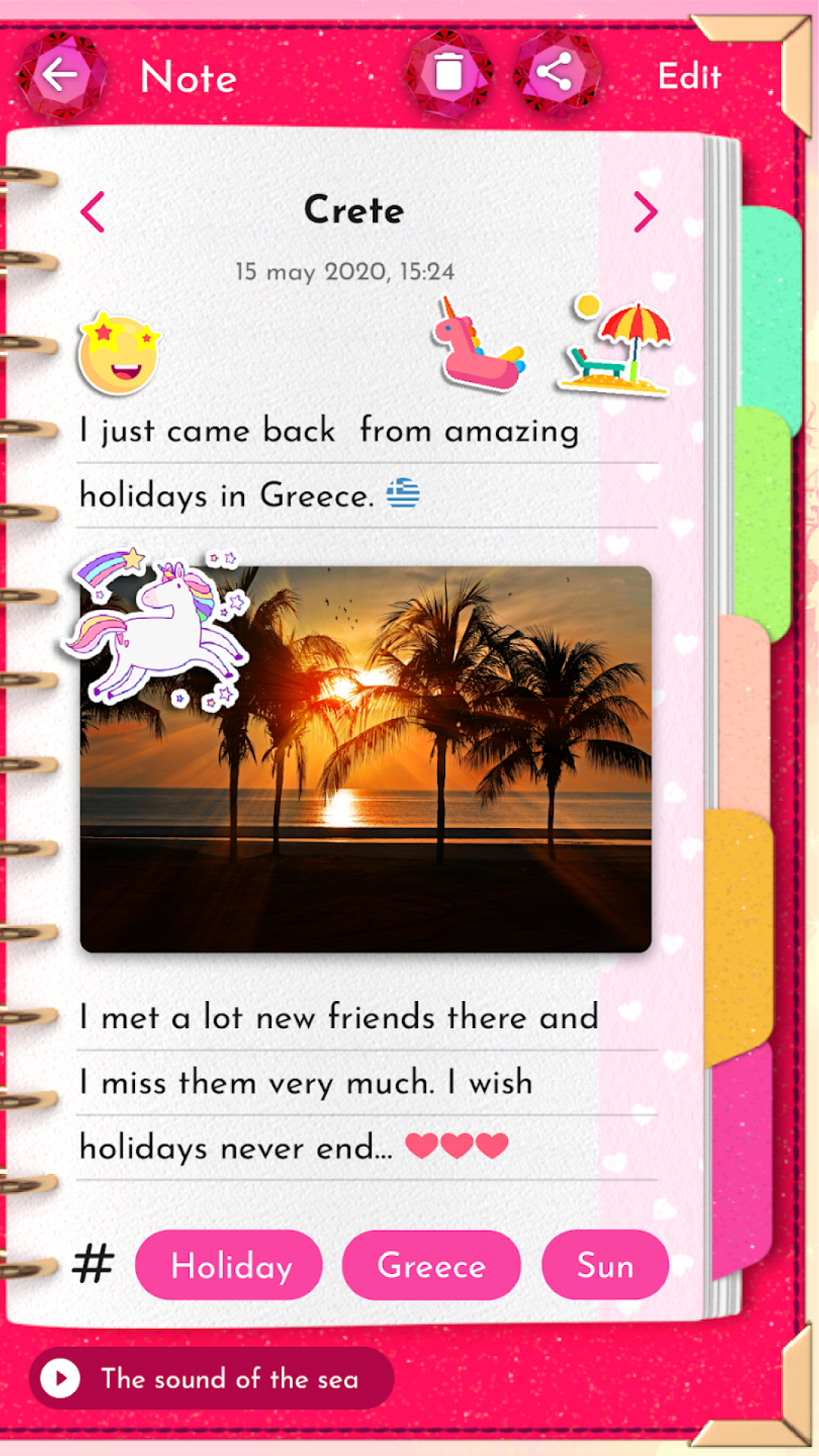 اسکرین شات 7 برنامه Unicorn Diary (lock - PIN)