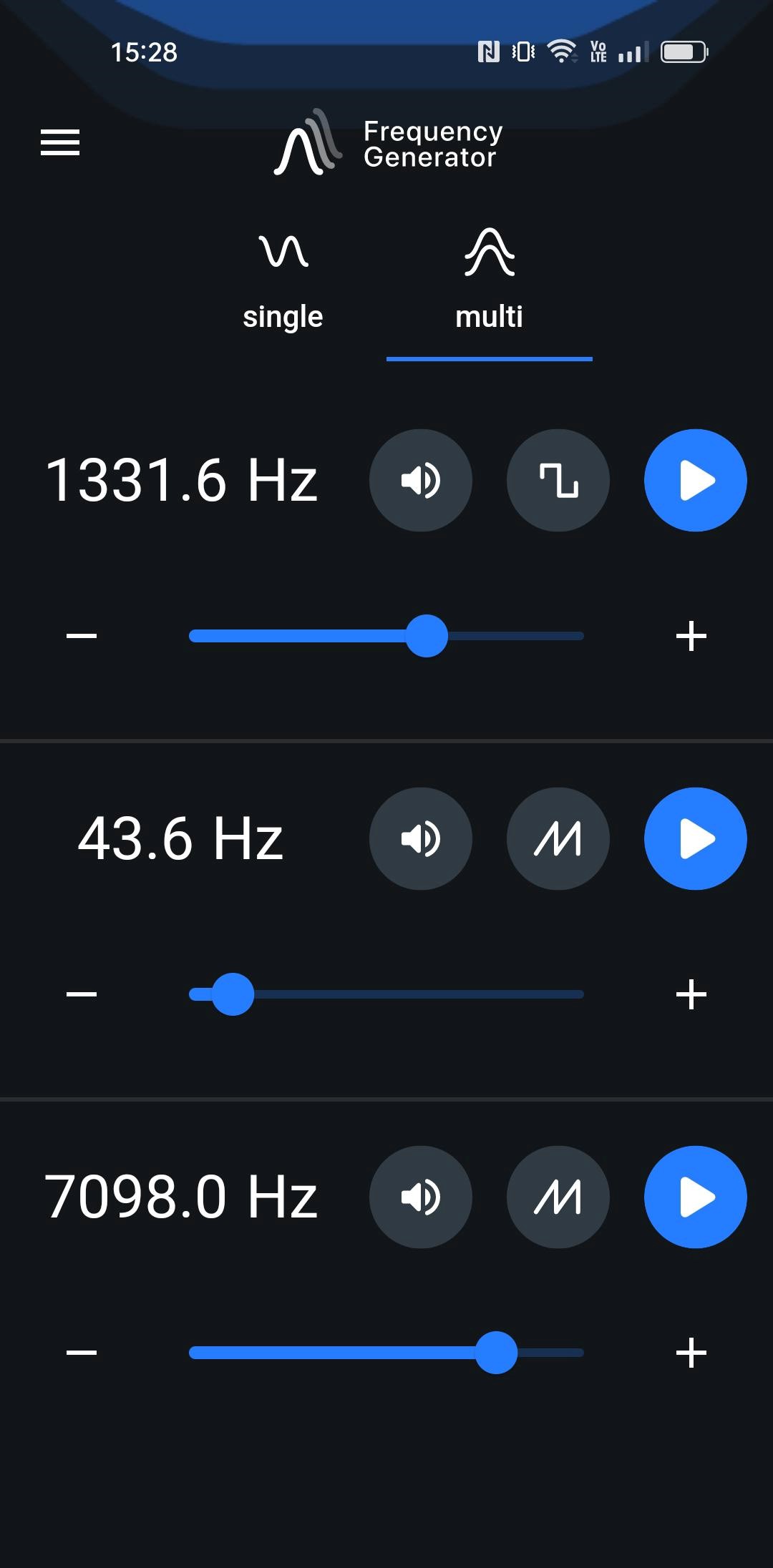 اسکرین شات 2 برنامه Frequency Generator (Sound)