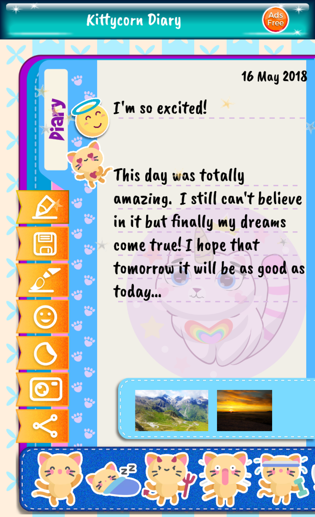 اسکرین شات 1 برنامه Kittycorn Diary for Kids