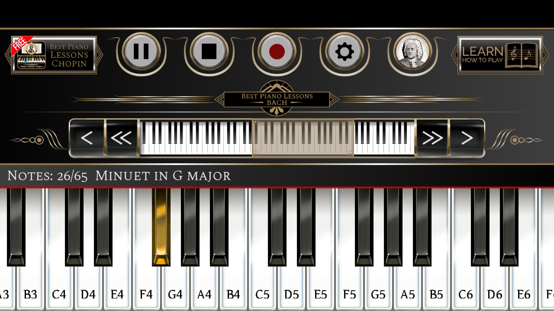 اسکرین شات 2 برنامه Piano Lessons Bach