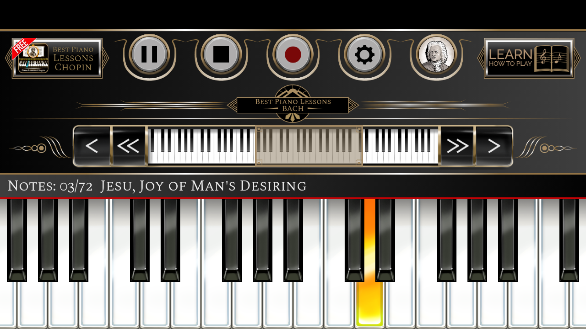 اسکرین شات 1 برنامه Piano Lessons Bach