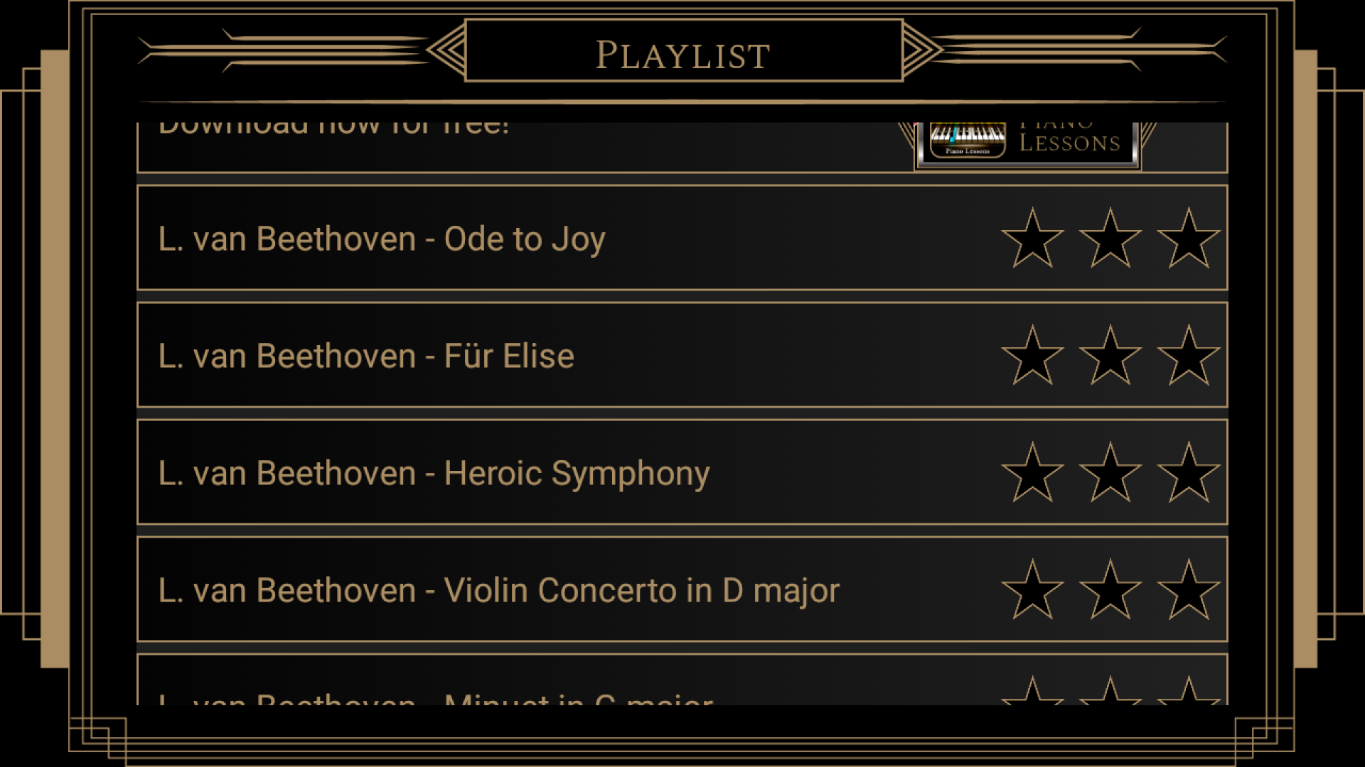 اسکرین شات 2 برنامه Piano Lessons Beethoven