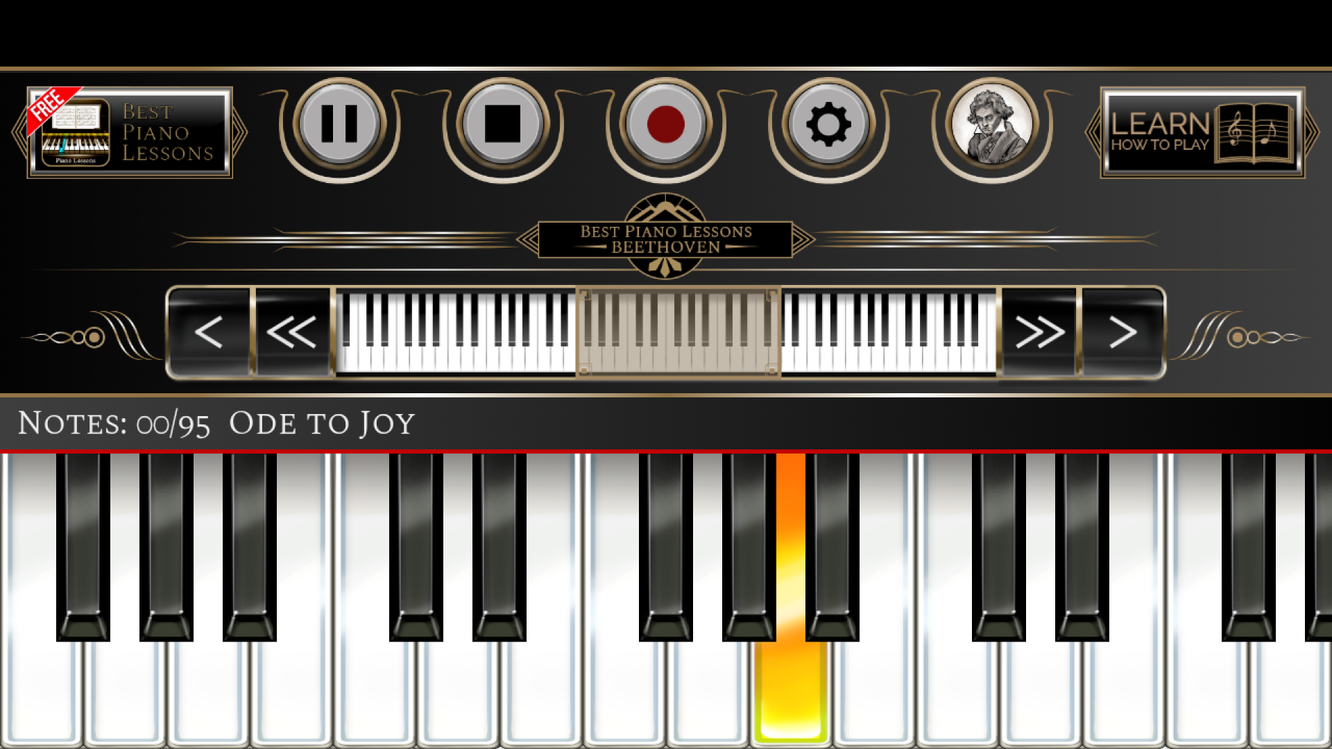 اسکرین شات 1 برنامه Piano Lessons Beethoven