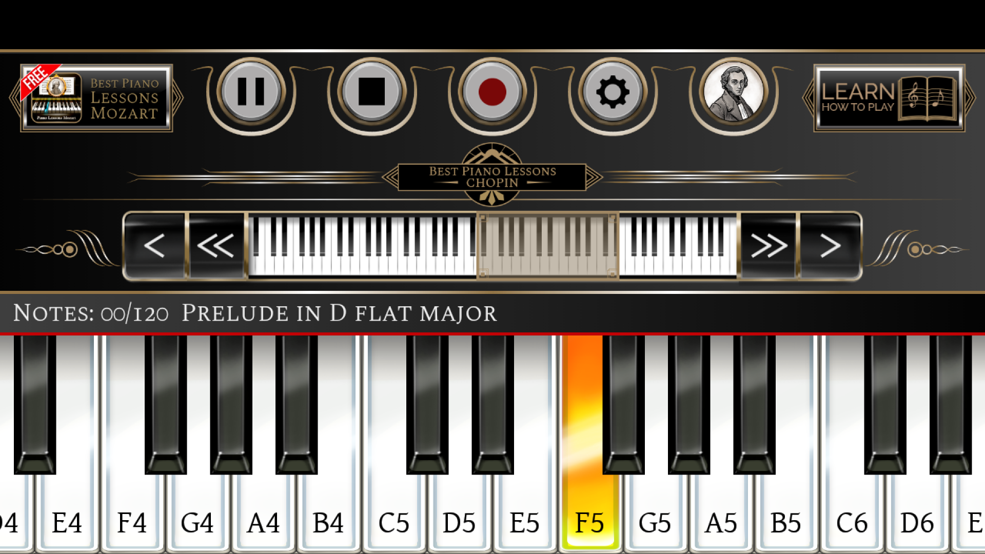 اسکرین شات 5 برنامه Piano Lessons Chopin