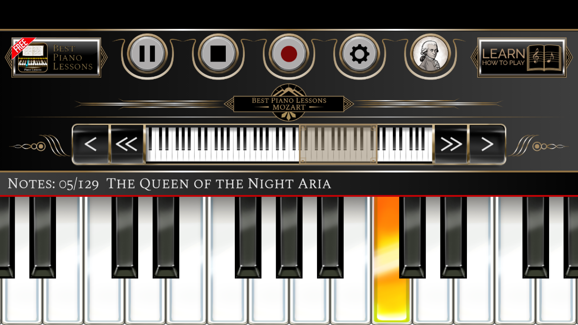 اسکرین شات 1 برنامه Piano Lessons Mozart