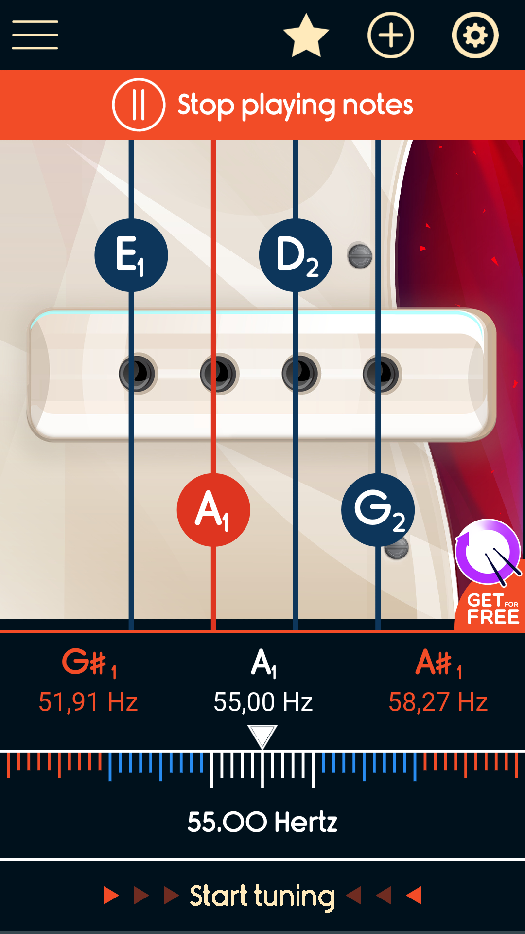 اسکرین شات 4 برنامه Master Bass Guitar Tuner