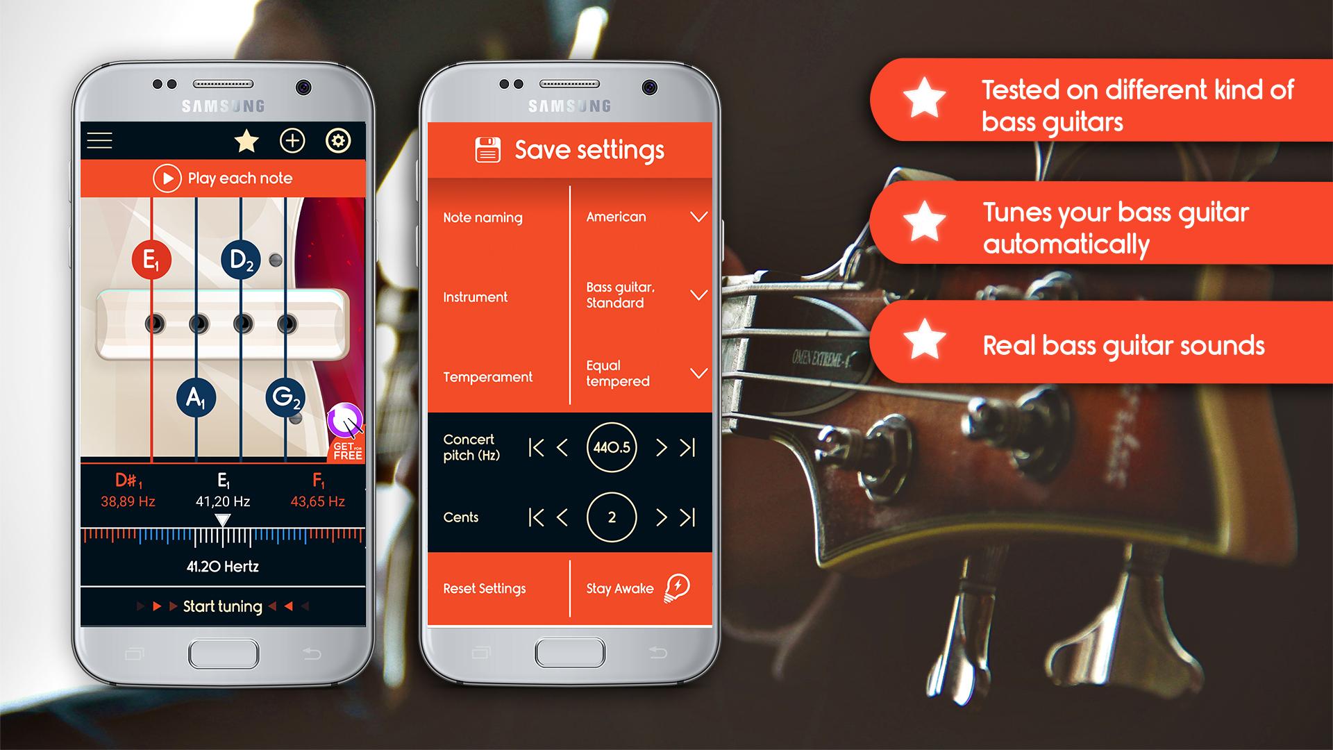 اسکرین شات 1 برنامه Master Bass Guitar Tuner