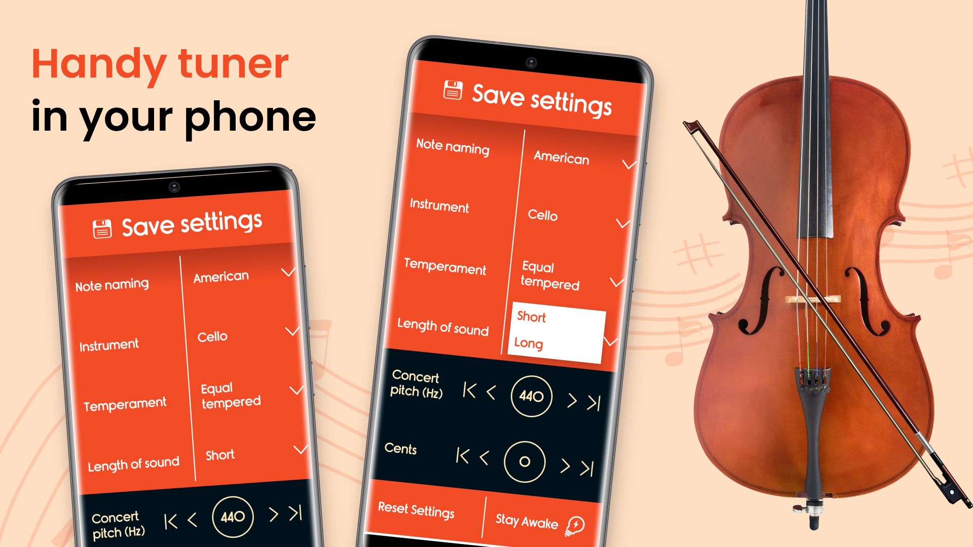 اسکرین شات 2 برنامه Master Violoncello Tuner
