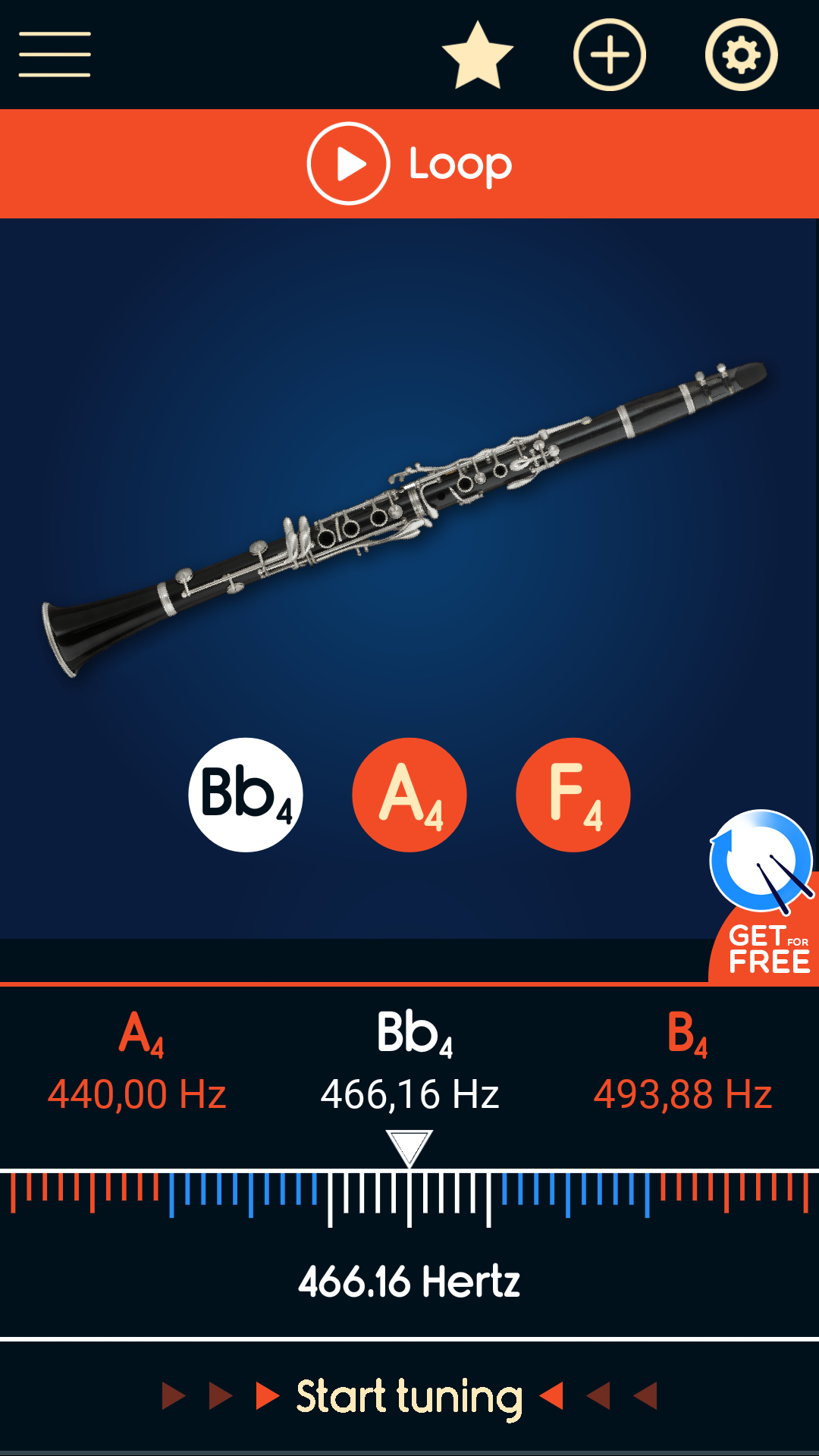 اسکرین شات 2 برنامه Master Clarinet Tuner