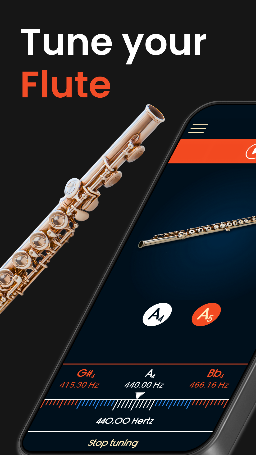 اسکرین شات 2 برنامه Master Flute Tuner