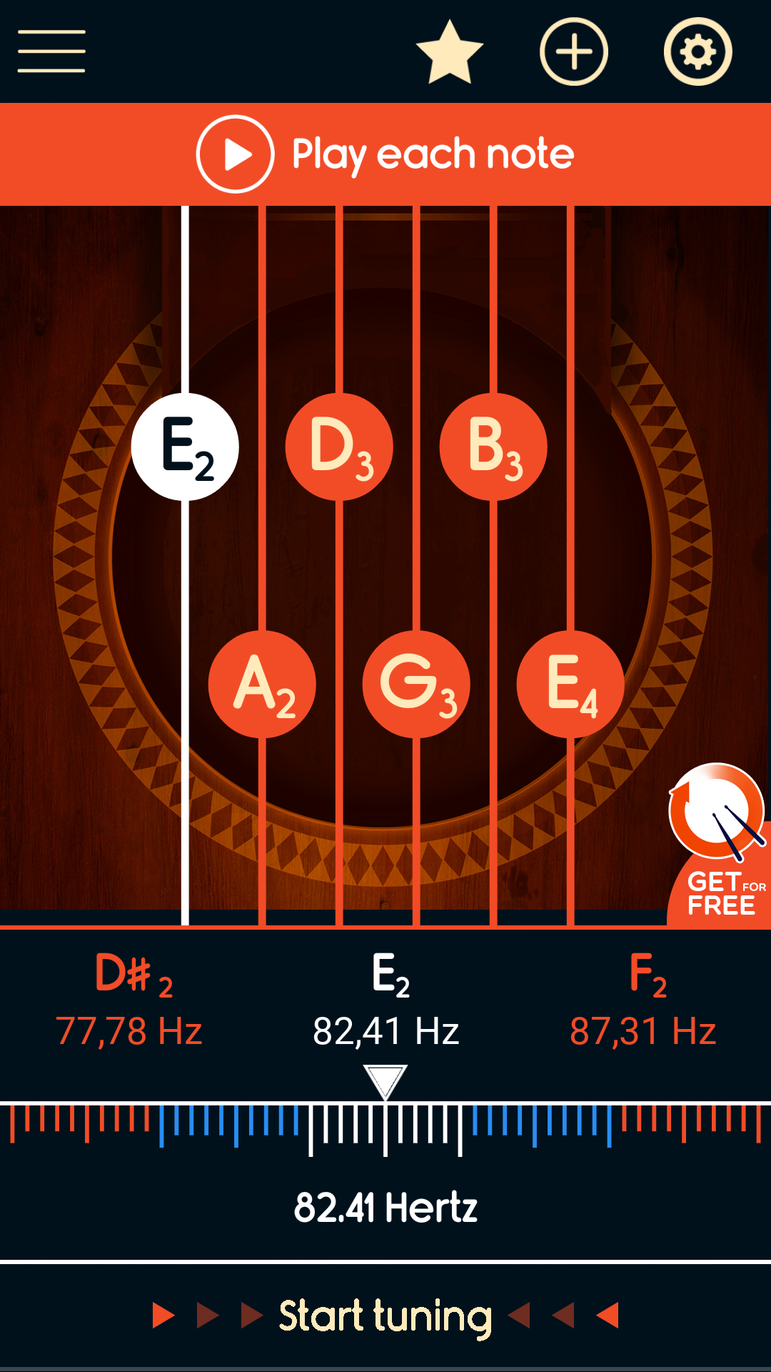 اسکرین شات 2 برنامه Master Guitar Tuner