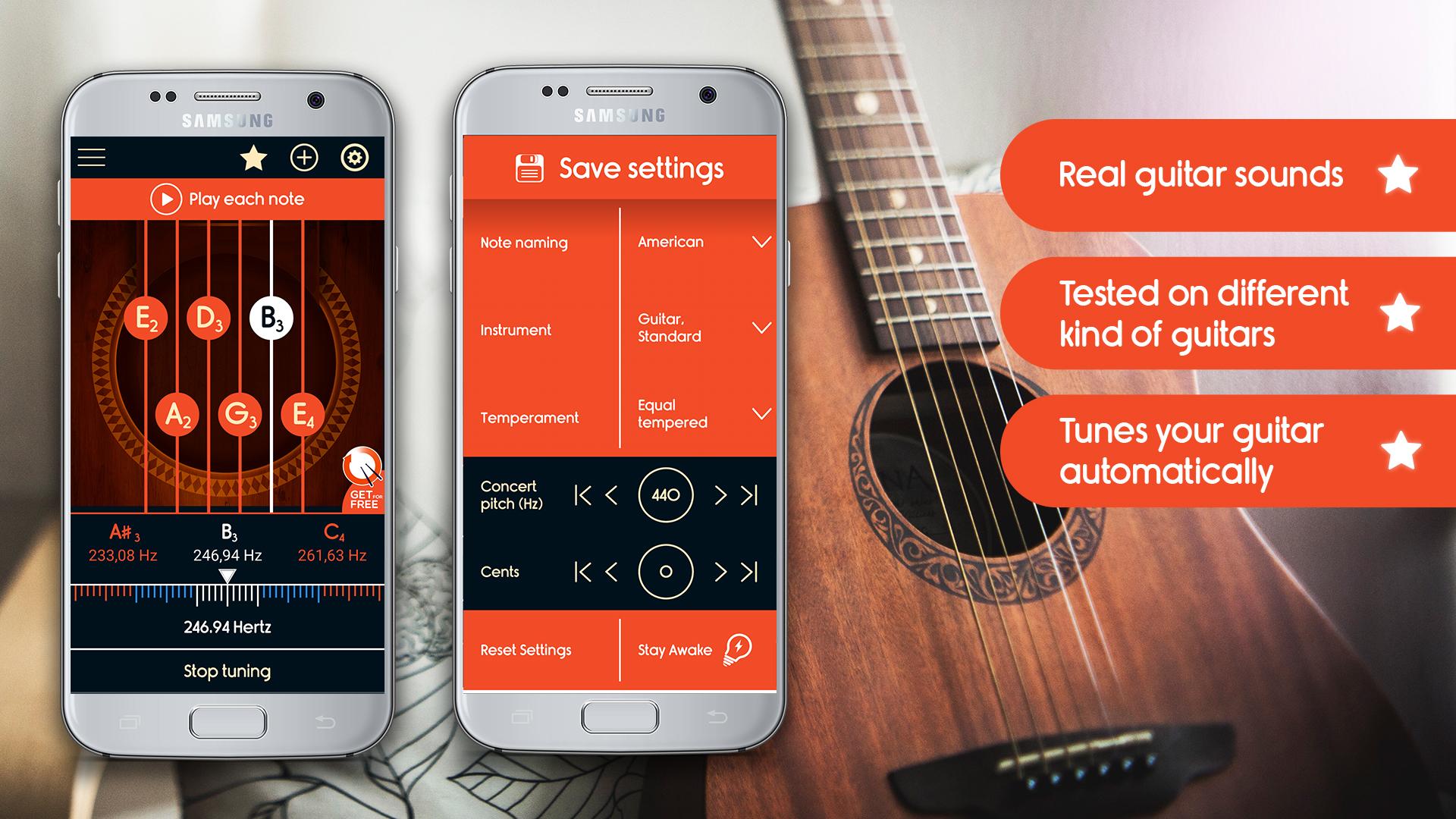 اسکرین شات 1 برنامه Master Guitar Tuner