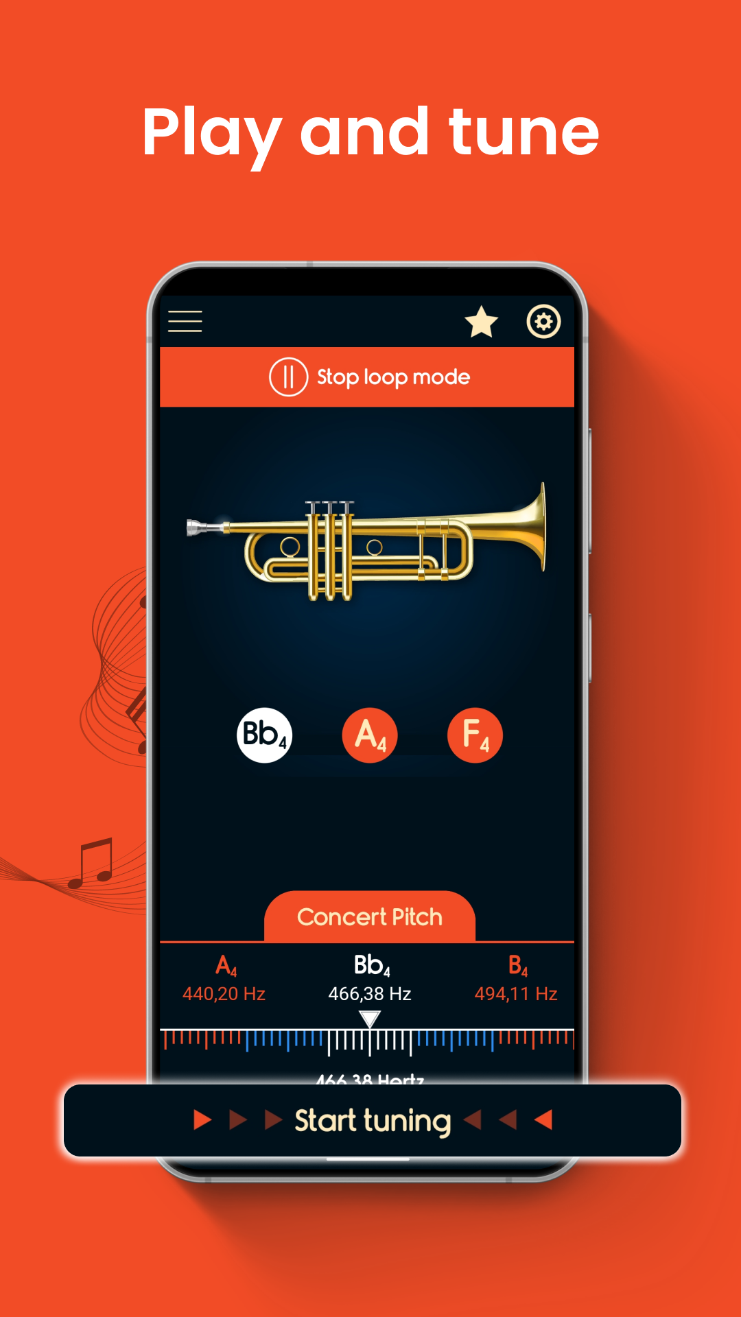 اسکرین شات 3 برنامه Master Trumpet Tuner