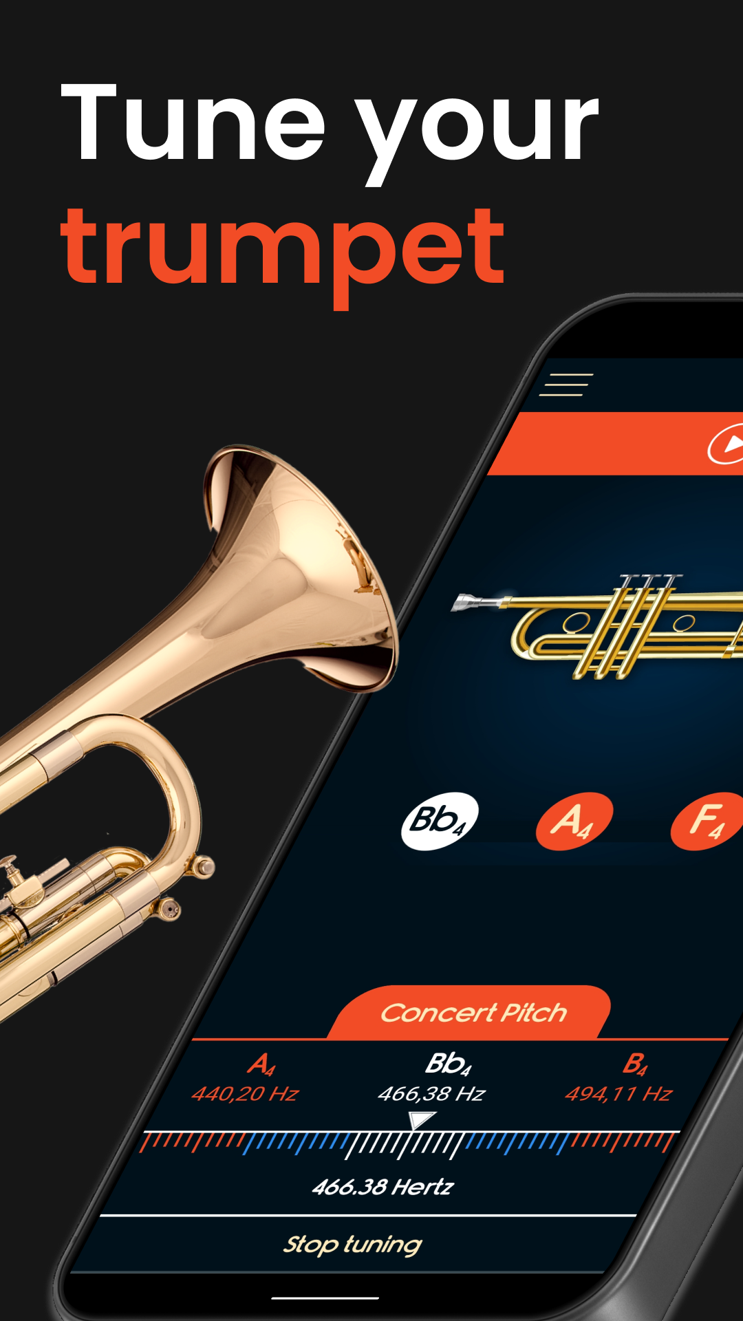 اسکرین شات 1 برنامه Master Trumpet Tuner