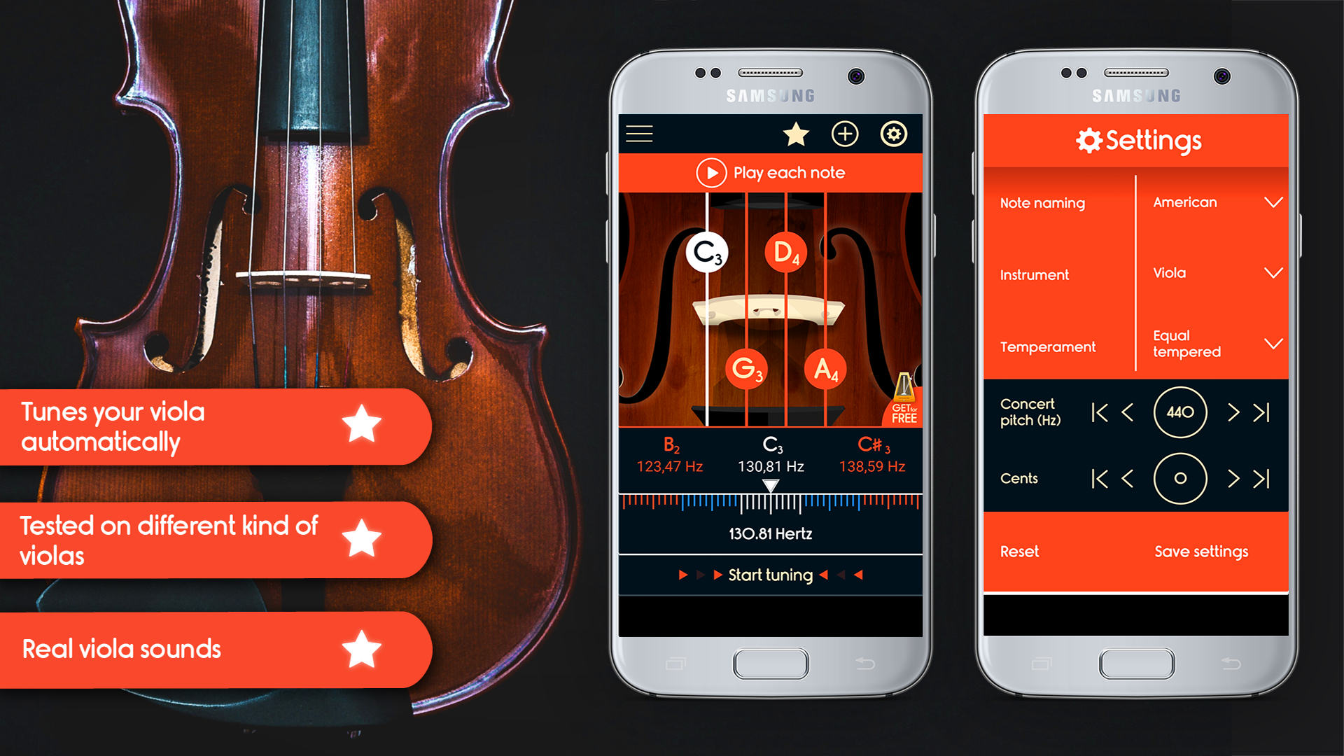 اسکرین شات 1 برنامه Master Viola Tuner