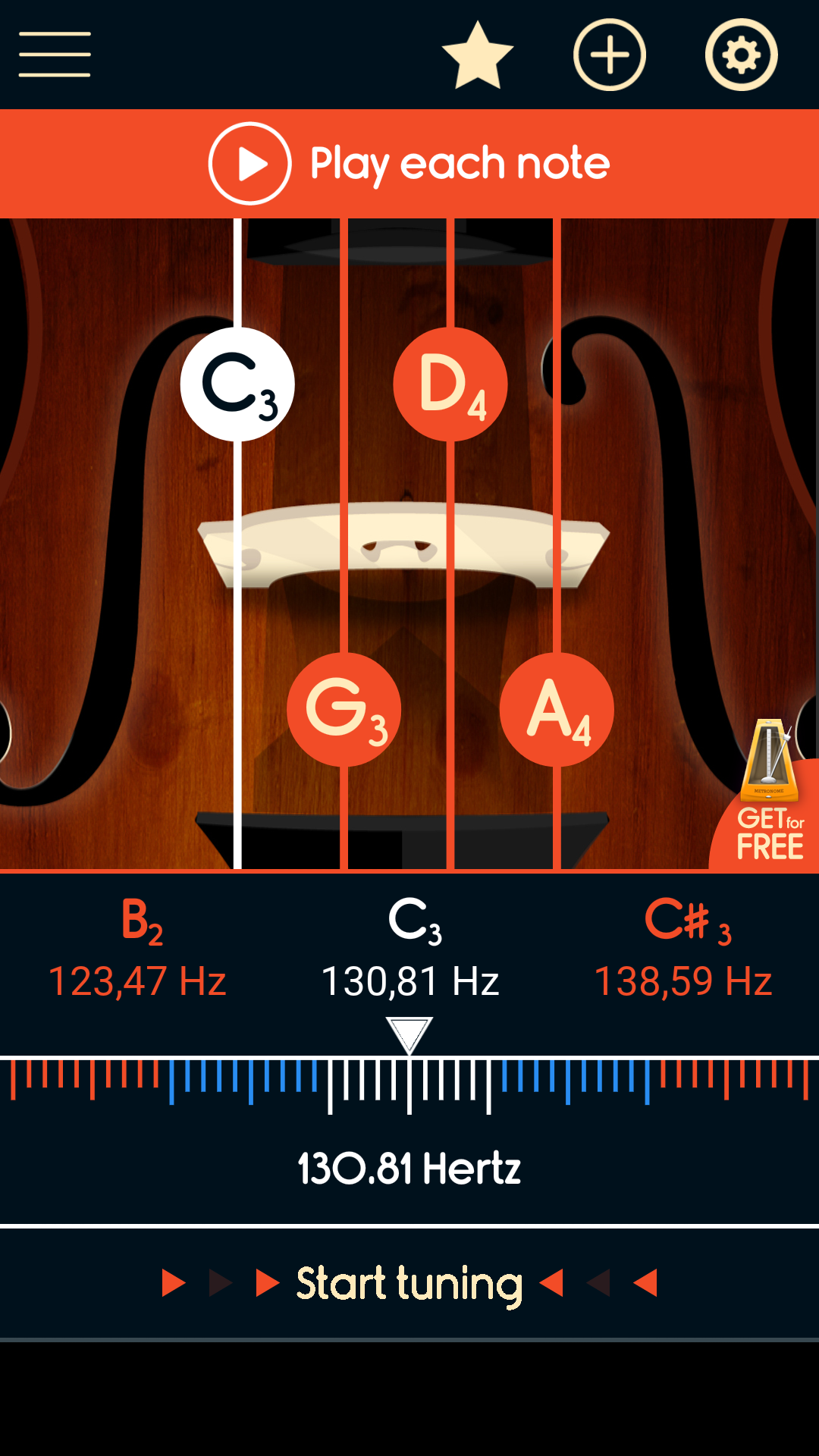 اسکرین شات 2 برنامه Master Viola Tuner