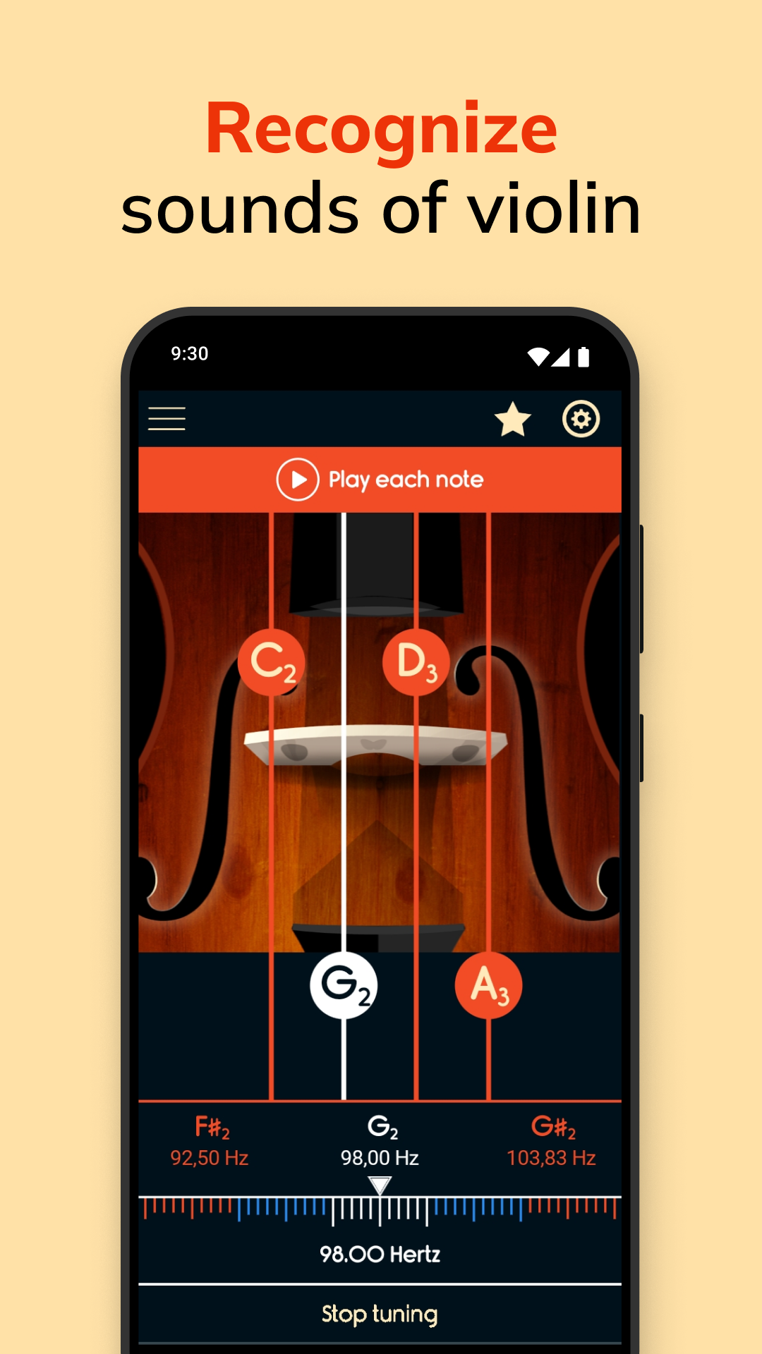 اسکرین شات 5 برنامه Master Violin Tuner