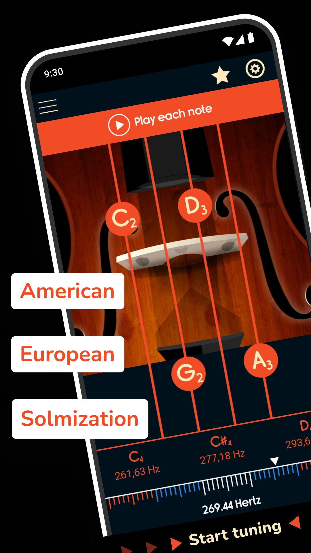 اسکرین شات 2 برنامه Master Violin Tuner