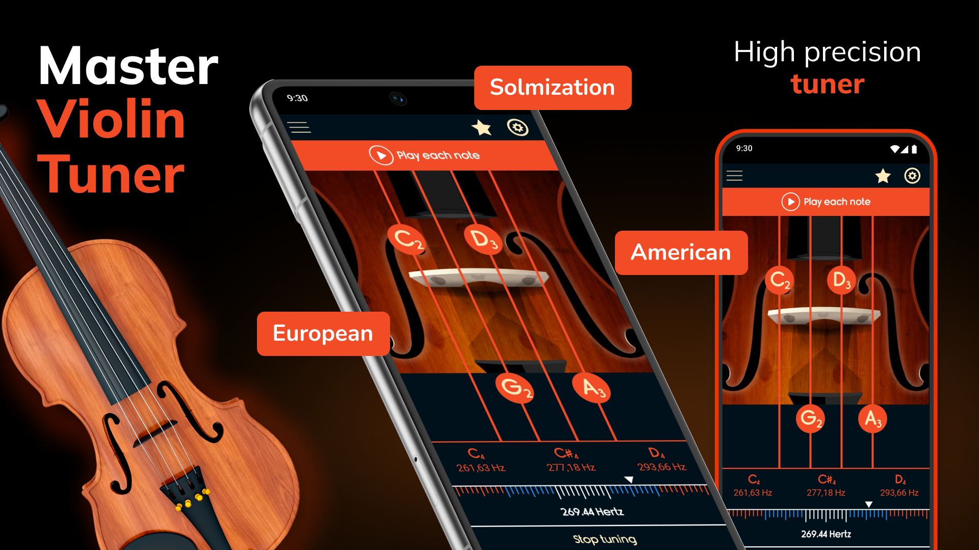 اسکرین شات 1 برنامه Master Violin Tuner