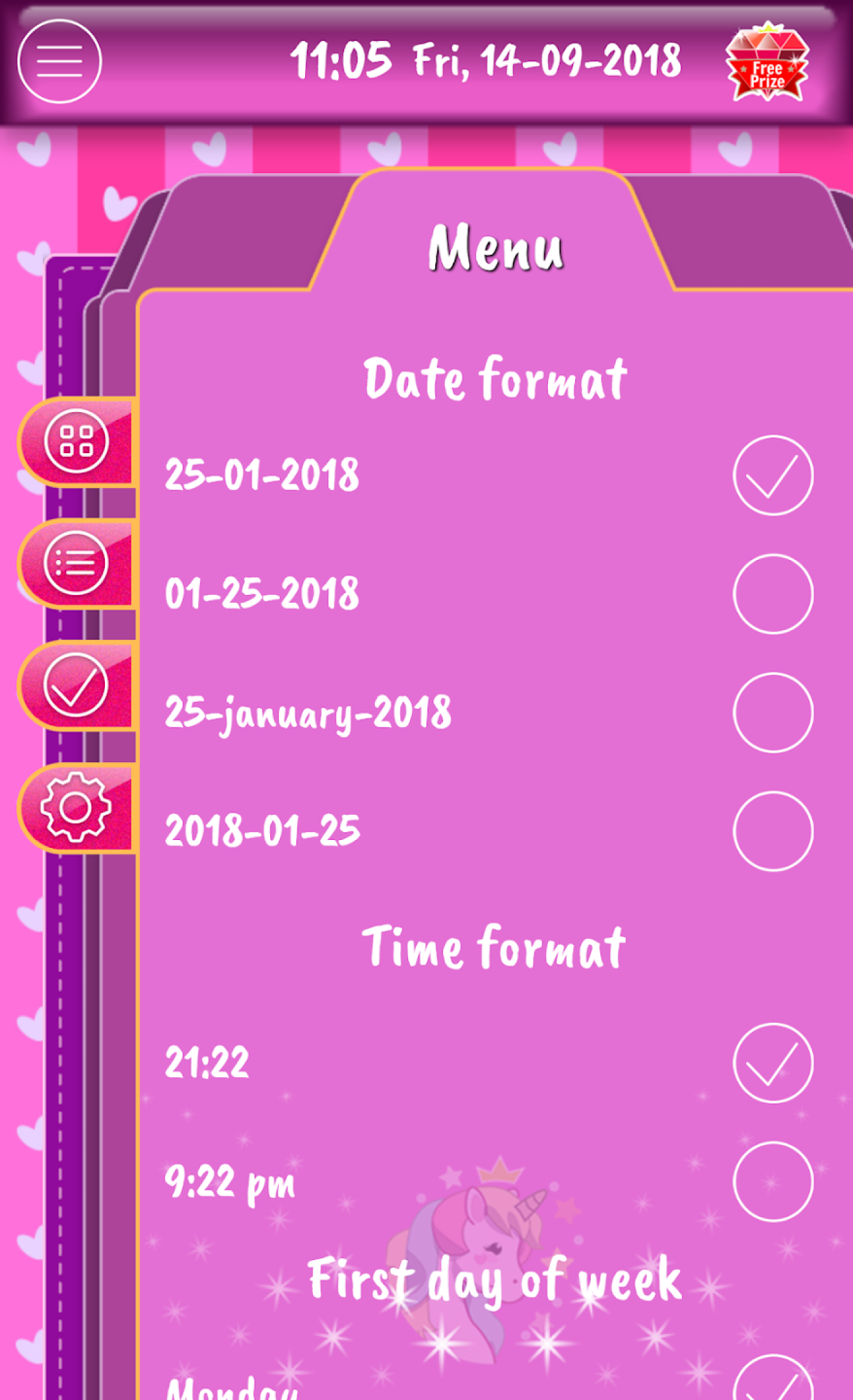 اسکرین شات 6 برنامه Unicorn Calendar