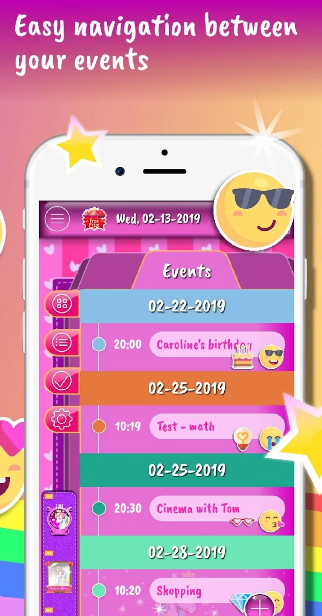 اسکرین شات 2 برنامه Unicorn Calendar