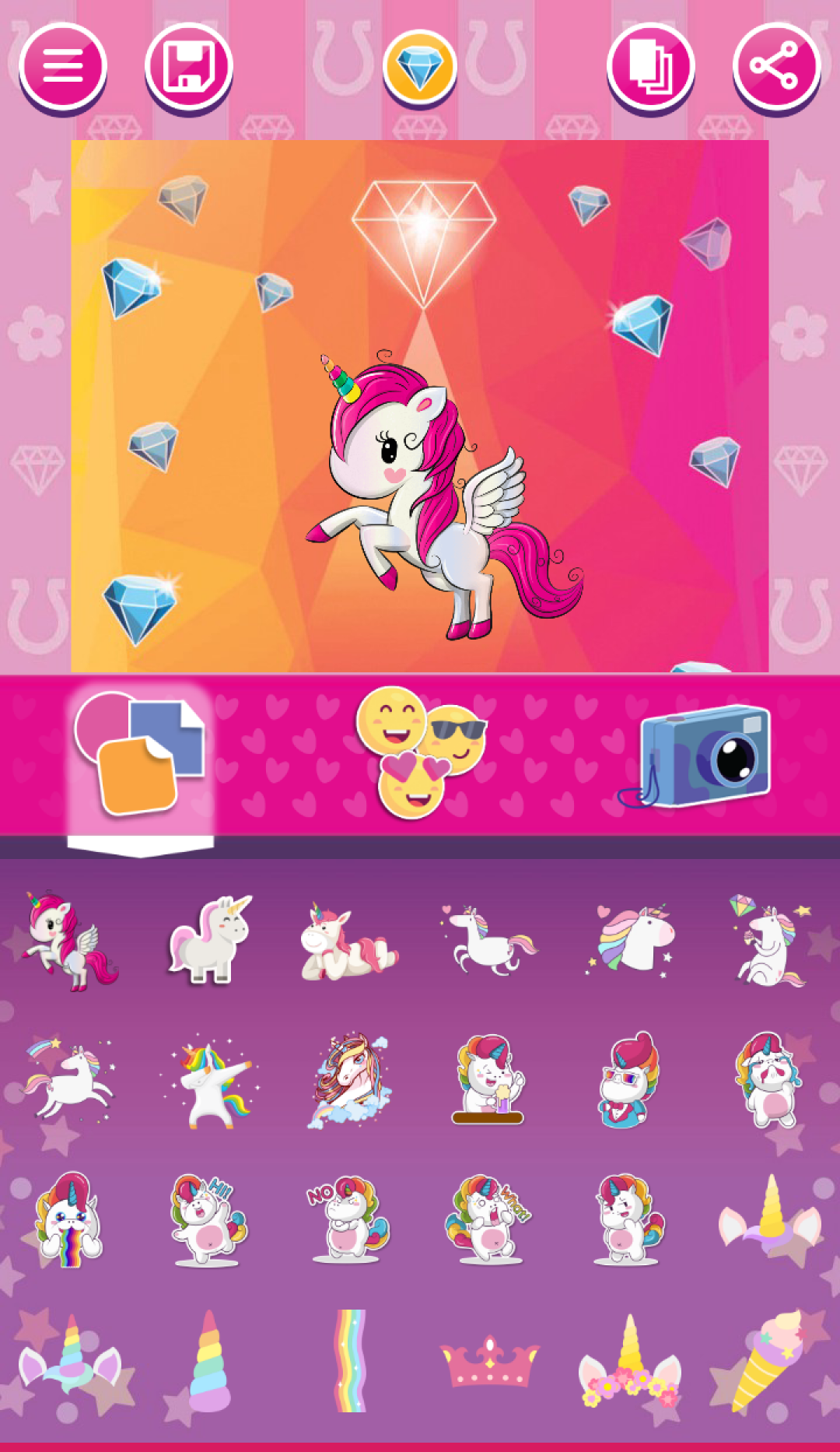 اسکرین شات 3 برنامه Unicorn Invitations Cards