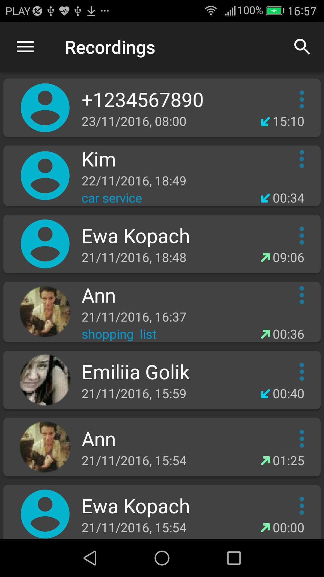 اسکرین شات 3 برنامه Call Recorder