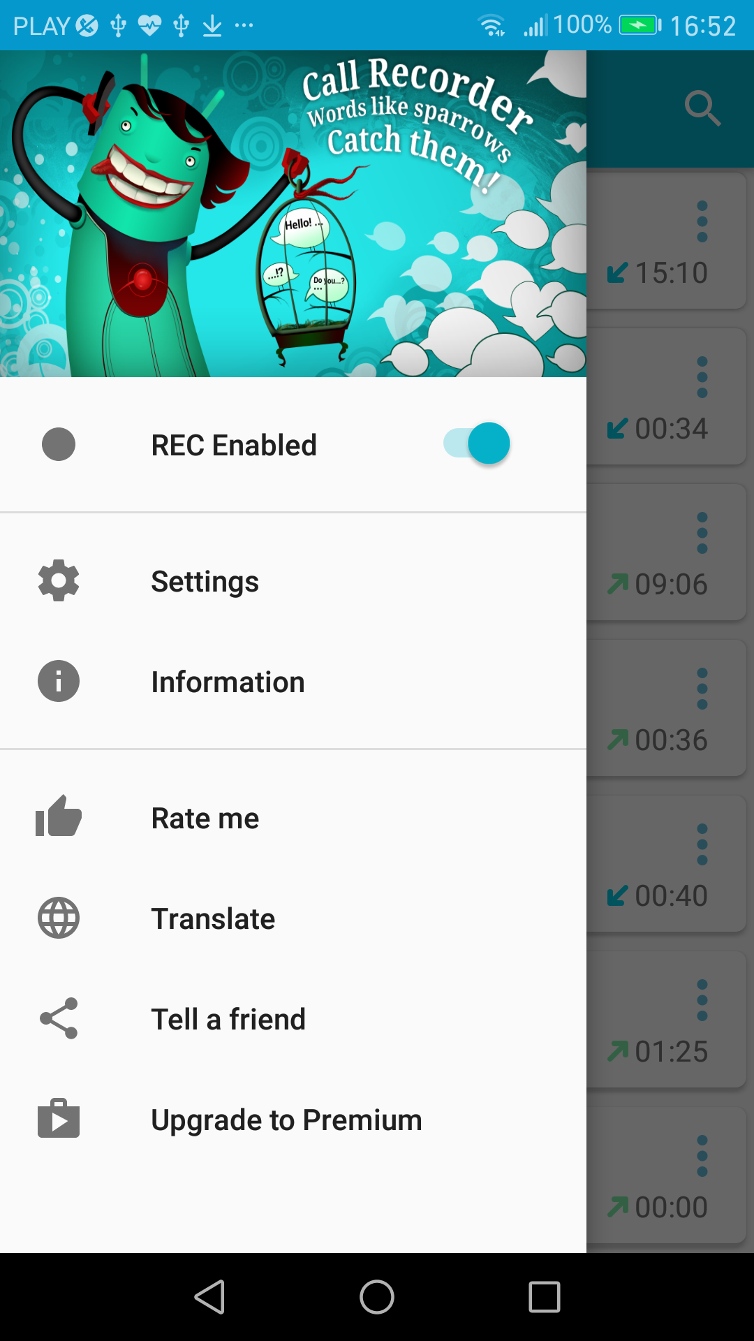 اسکرین شات 1 برنامه Call Recorder