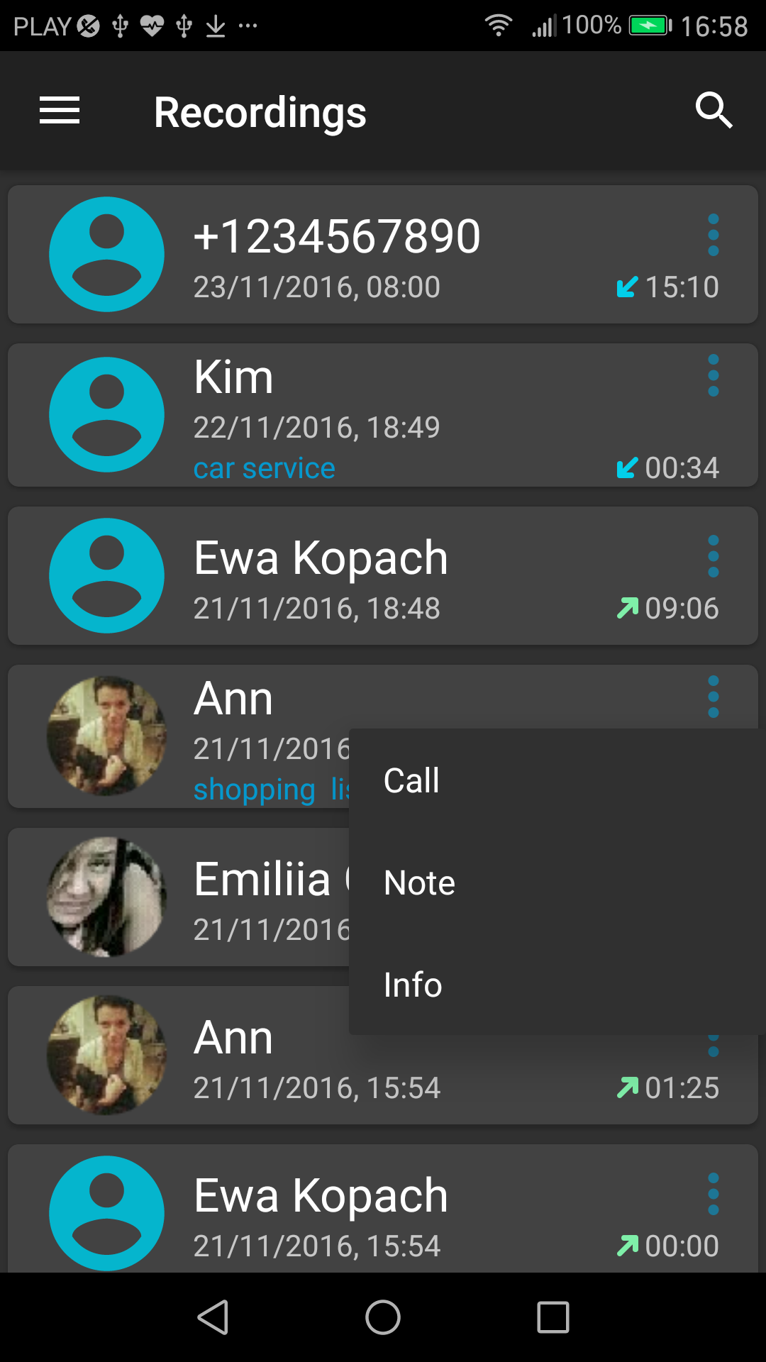اسکرین شات 4 برنامه Call Recorder