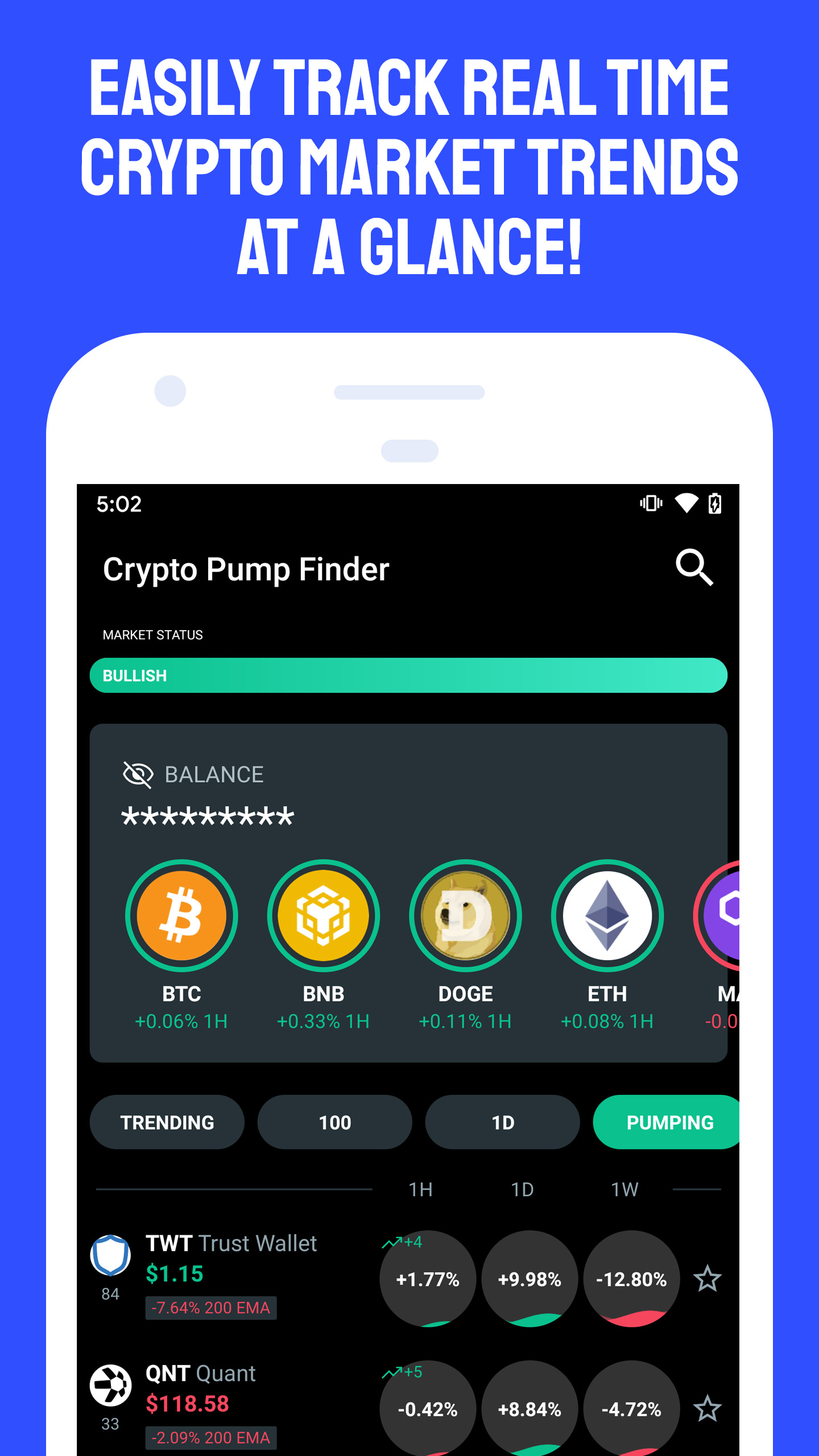 اسکرین شات 1 برنامه Crypto Pump Finder for Bitcoin