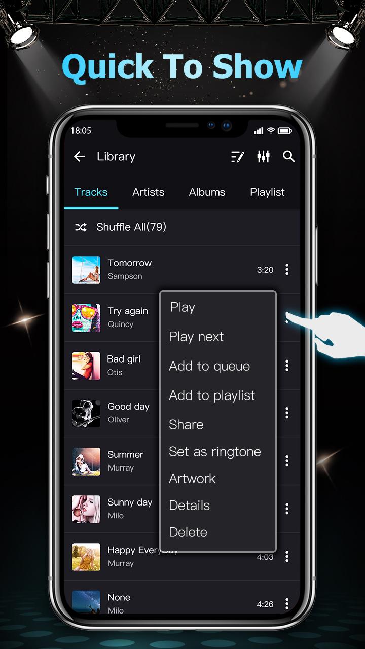 اسکرین شات 5 برنامه Music Player - Audio Player