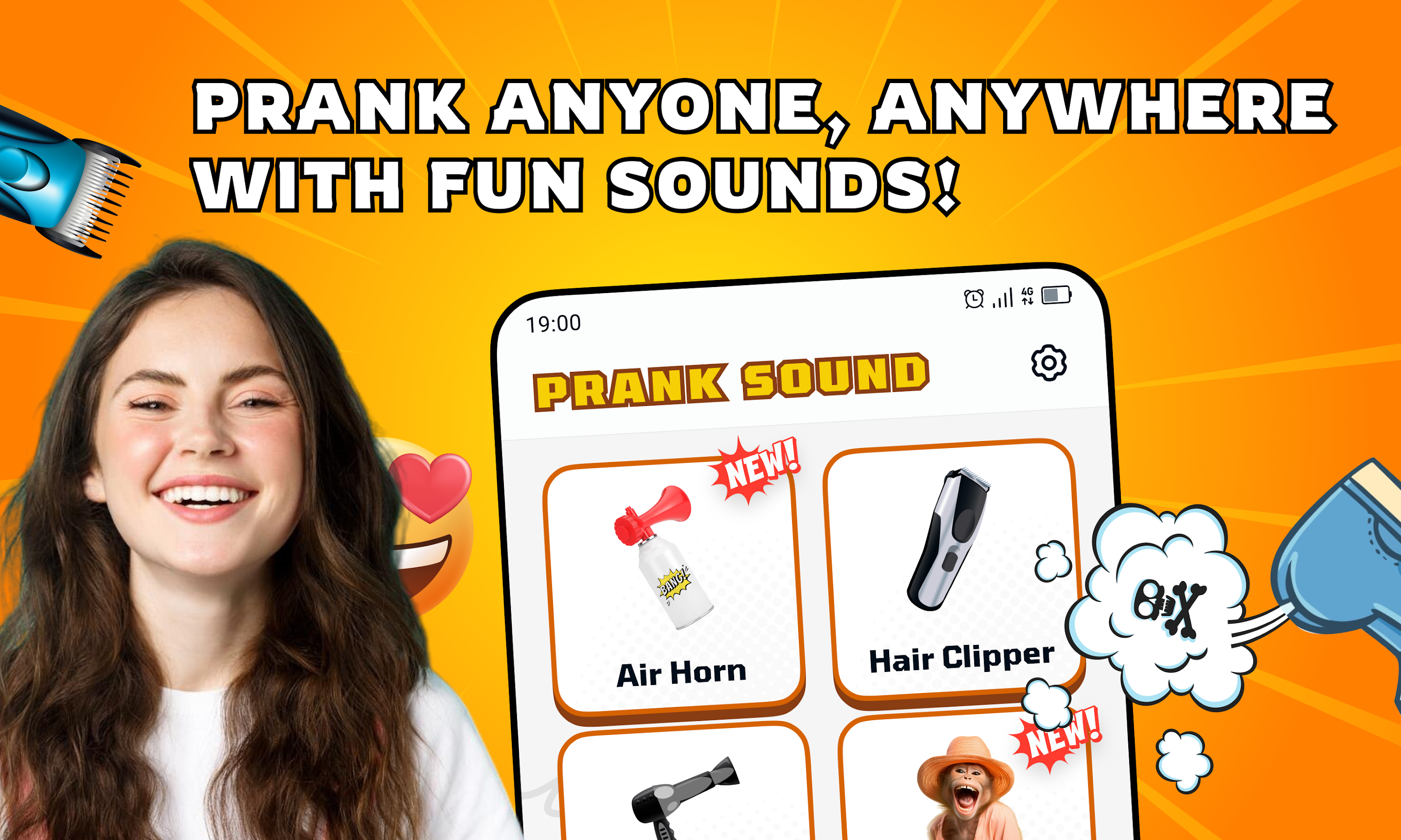 اسکرین شات برنامه Funny Prank Sounds, Fart Sound 6