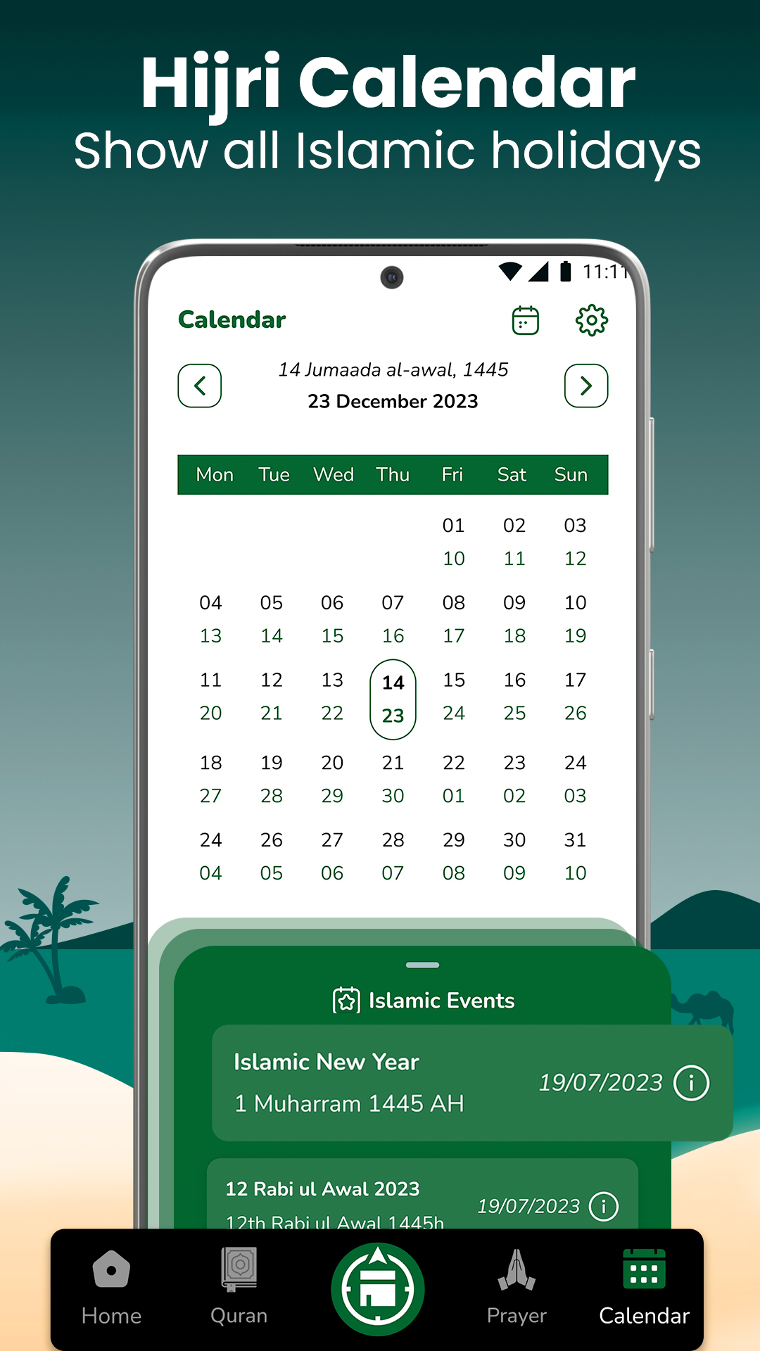 اسکرین شات 6 برنامه Muslim Prayer - Qibla Compass