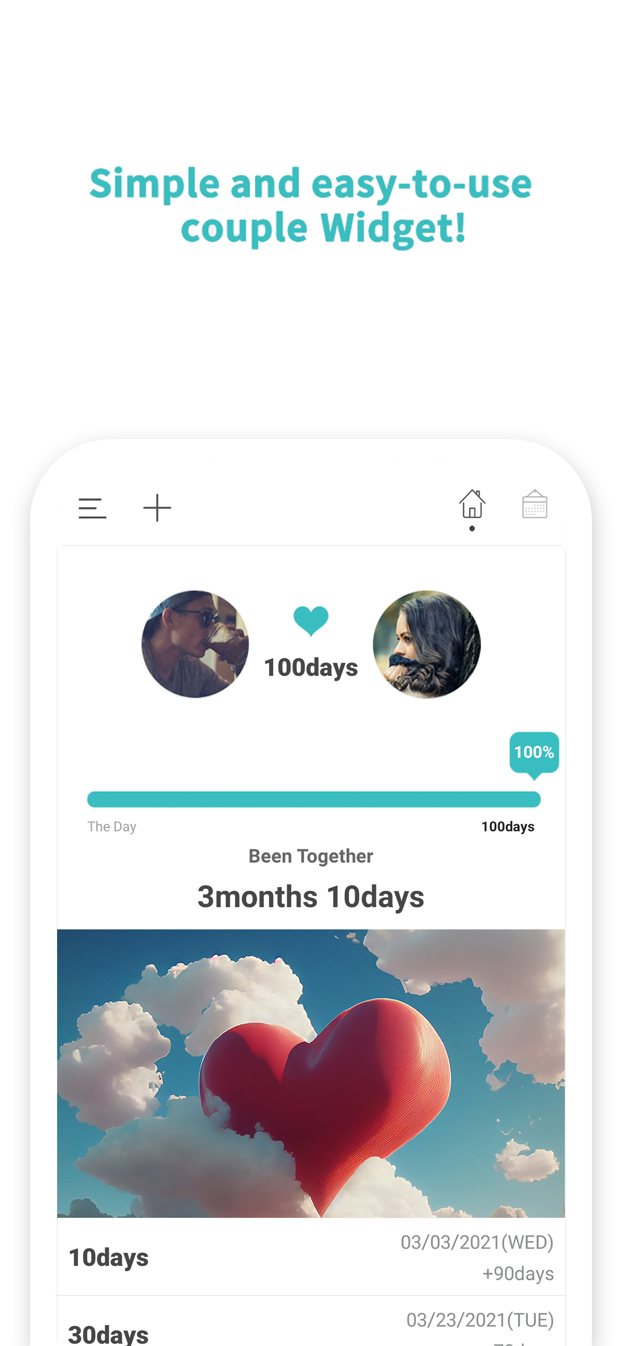 اسکرین شات 5 برنامه Couple Widget : Love Countdown