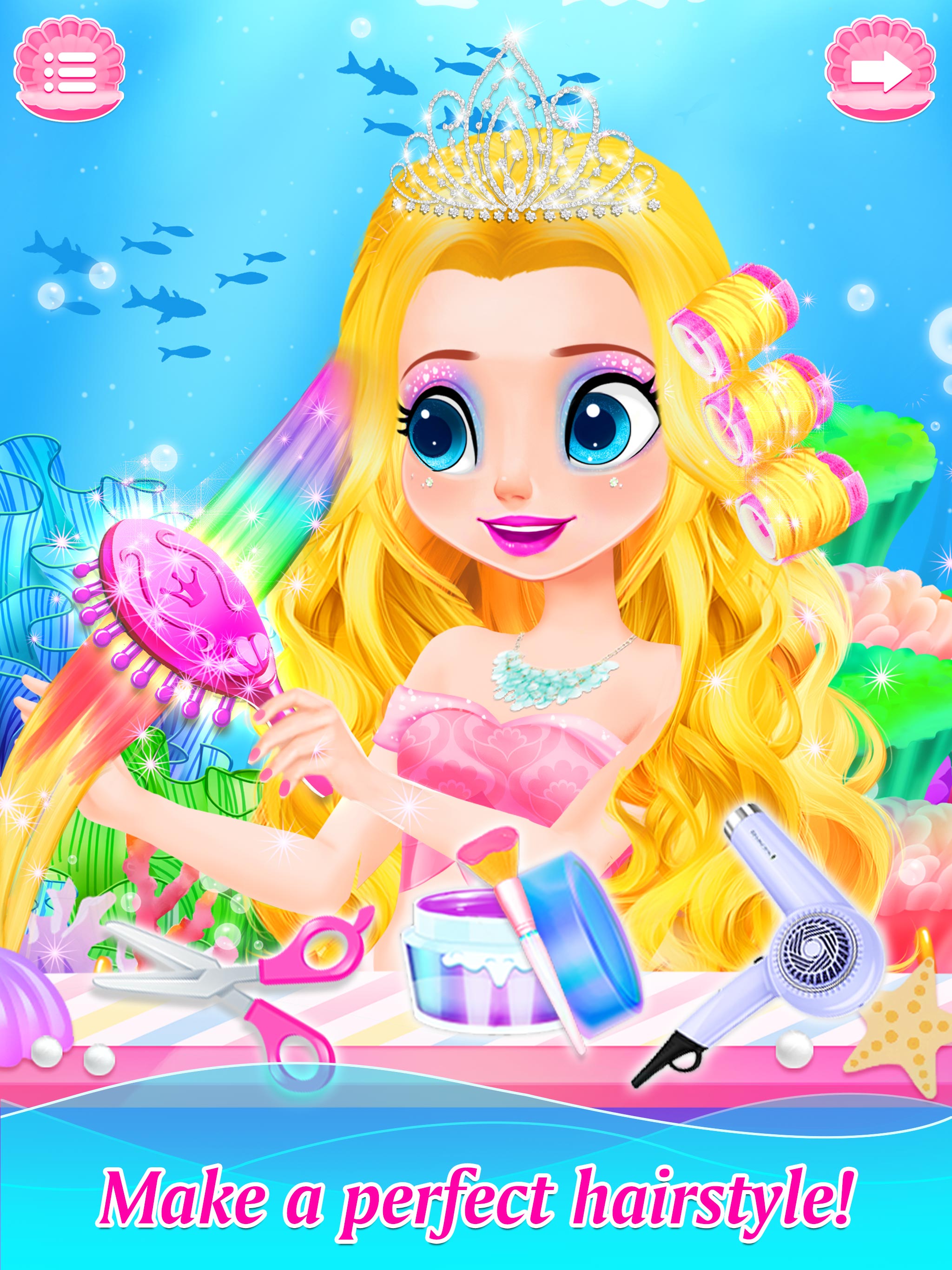 اسکرین شات 3 بازی Mermaid Games: Princess Makeup
