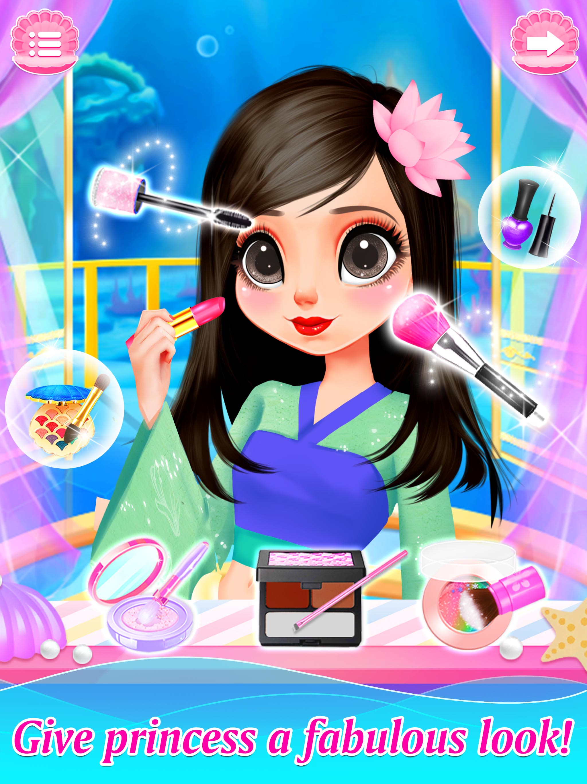 اسکرین شات 5 بازی Mermaid Games: Princess Makeup