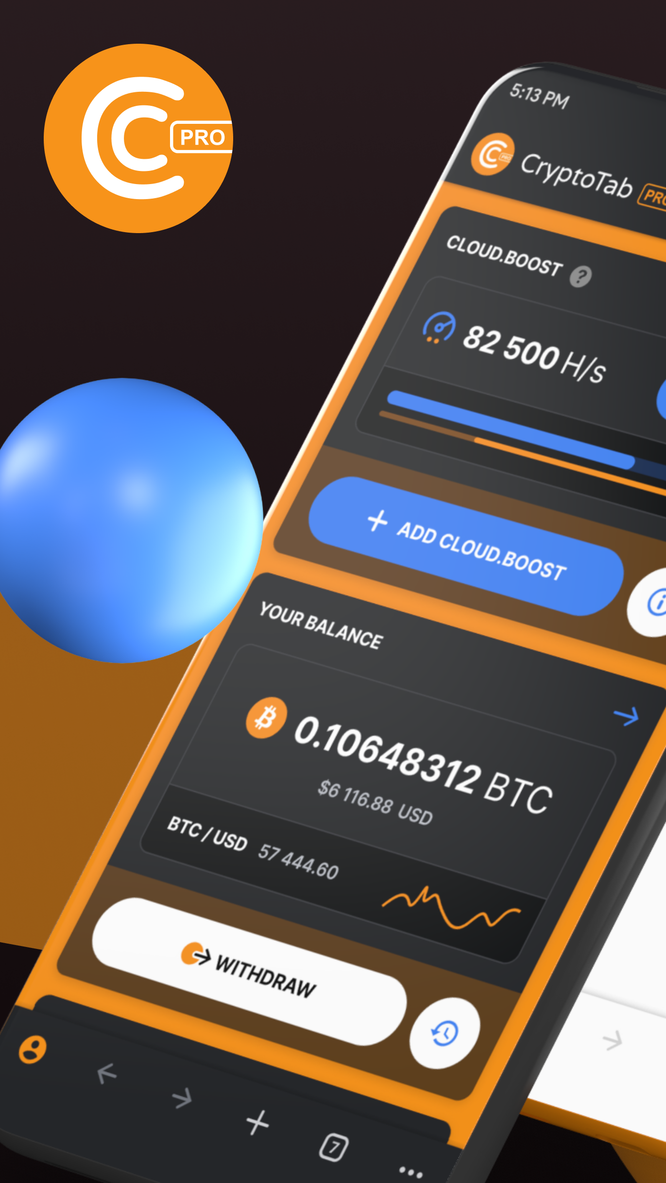 اسکرین شات 1 برنامه CryptoTab Browser Pro Level