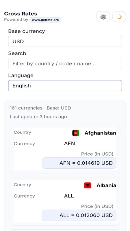 اسکرین شات 4 برنامه دریافت نرخ لحظه ای ارز ها