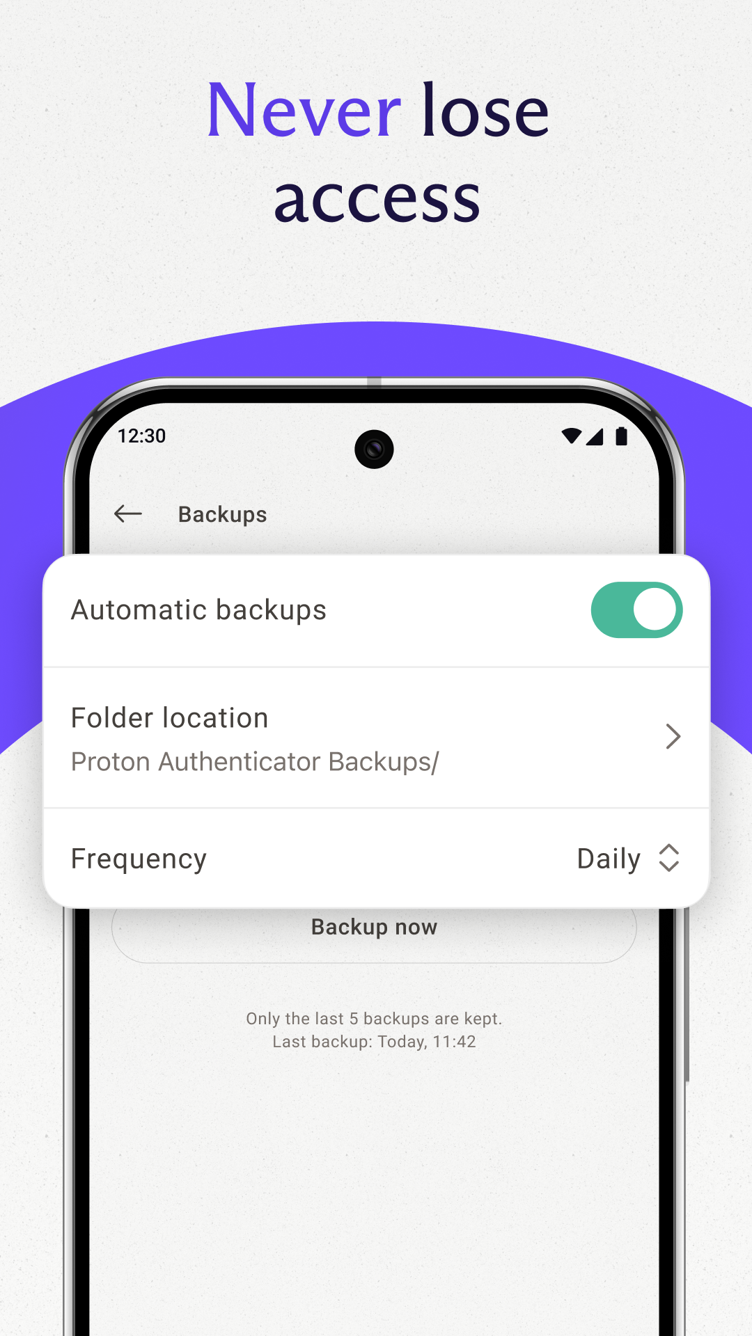 اسکرین شات 4 برنامه Proton Authenticator