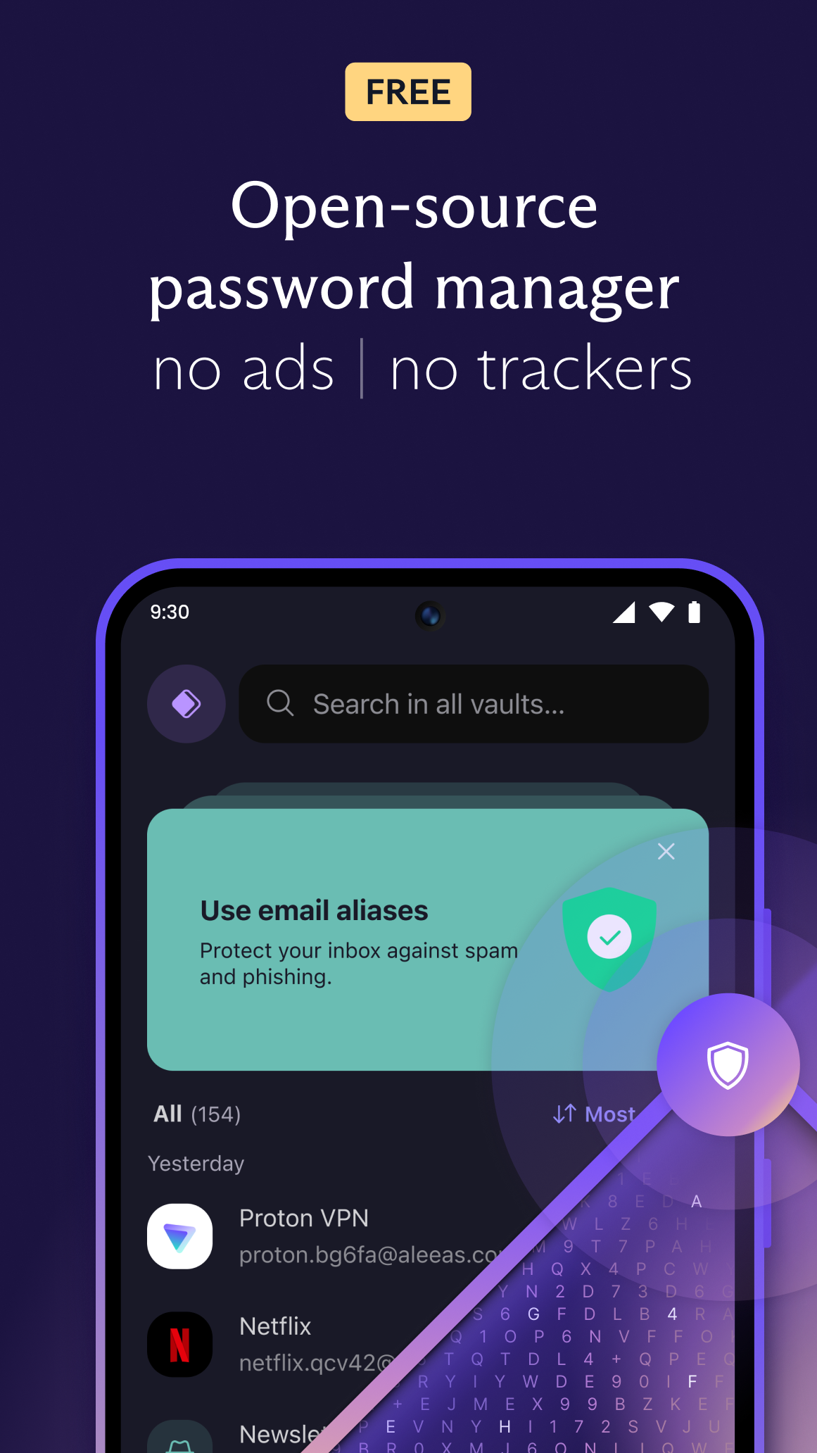 اسکرین شات 1 برنامه Proton Pass: Password Manager