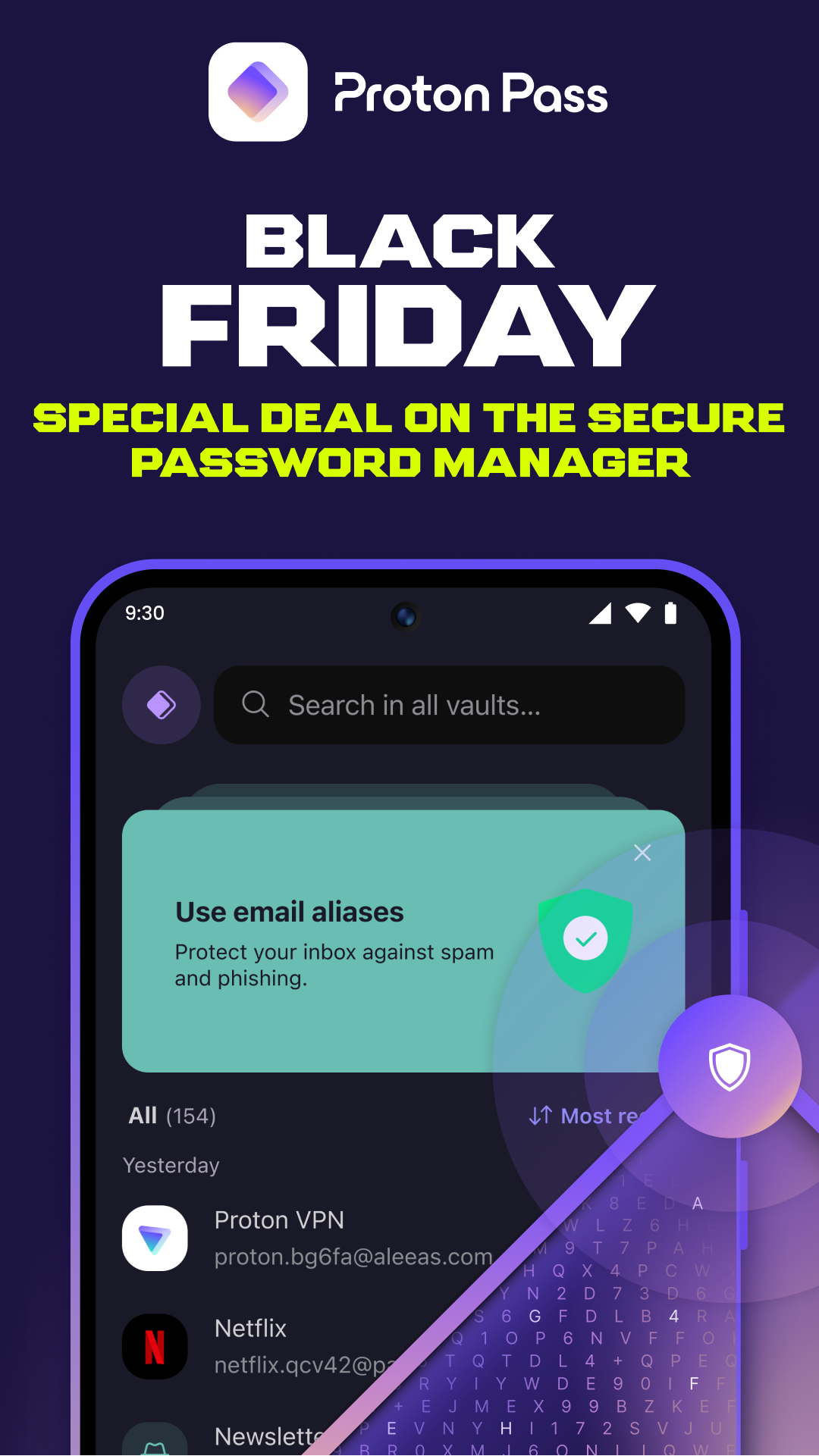 اسکرین شات 1 برنامه Proton Pass: Password Manager